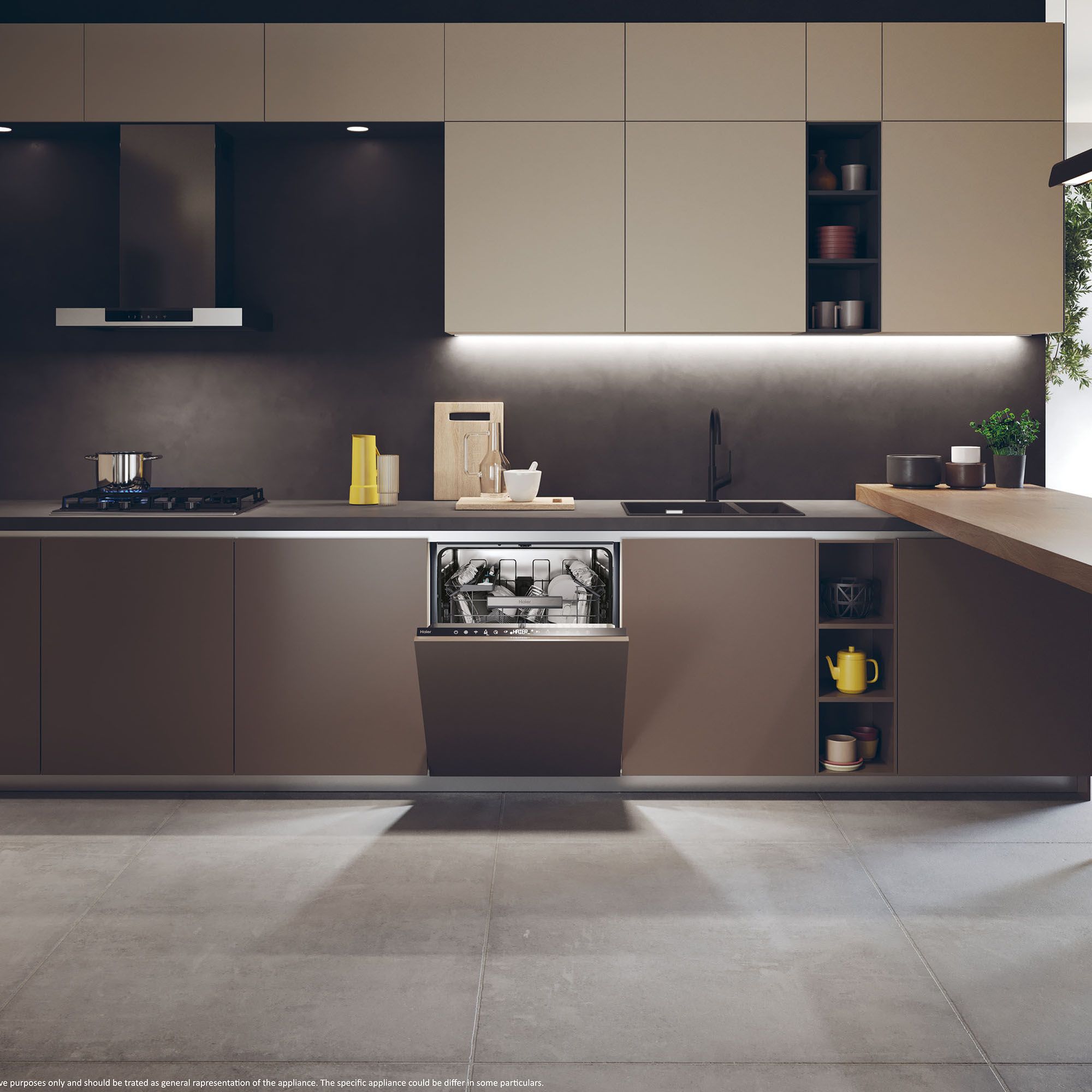 Haier XI 4C4S0SB-80 Integrated Full size Dishwasher - Black