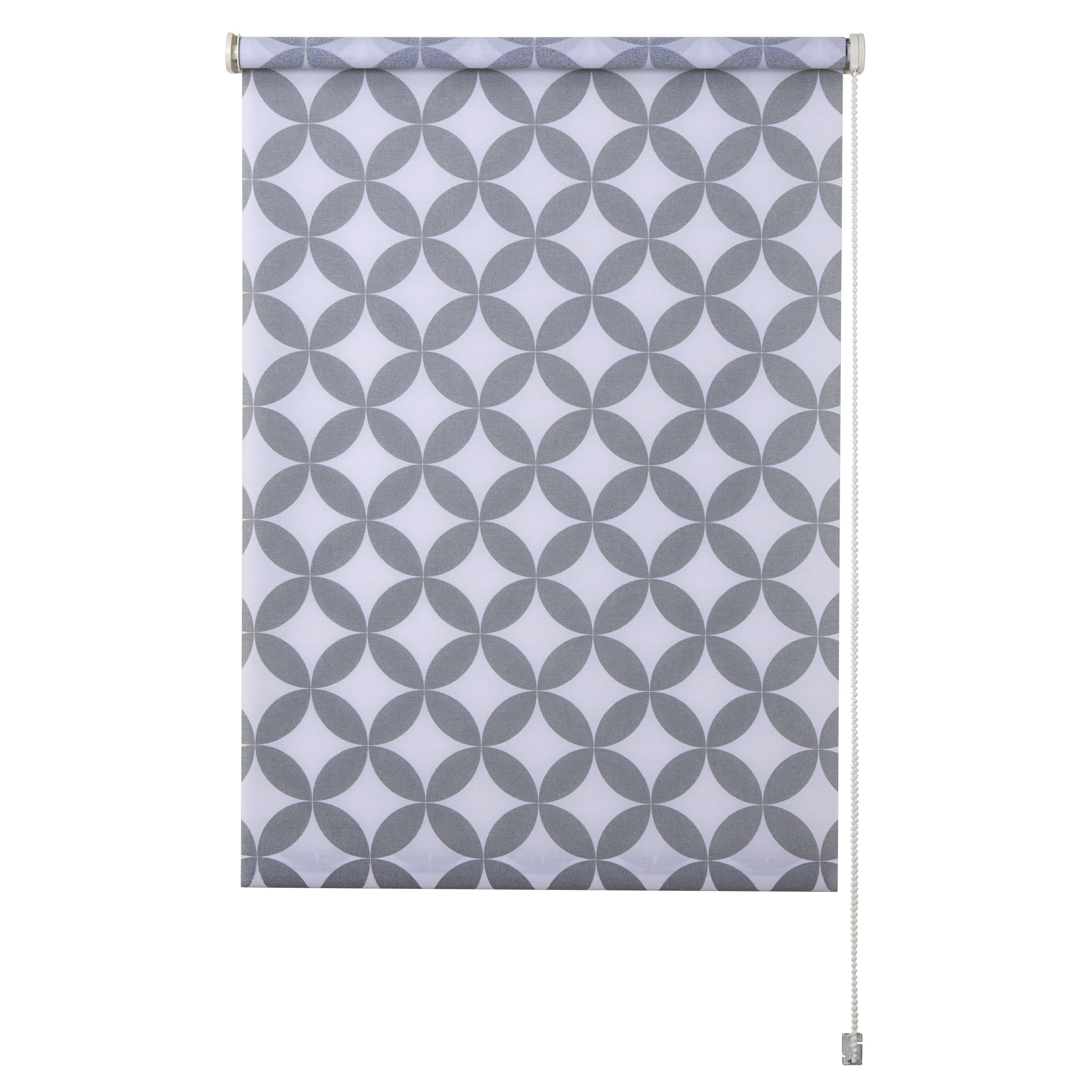 Halo Corded Grey & white Geometric Daylight Roller blind (W)60cm (L)195cm