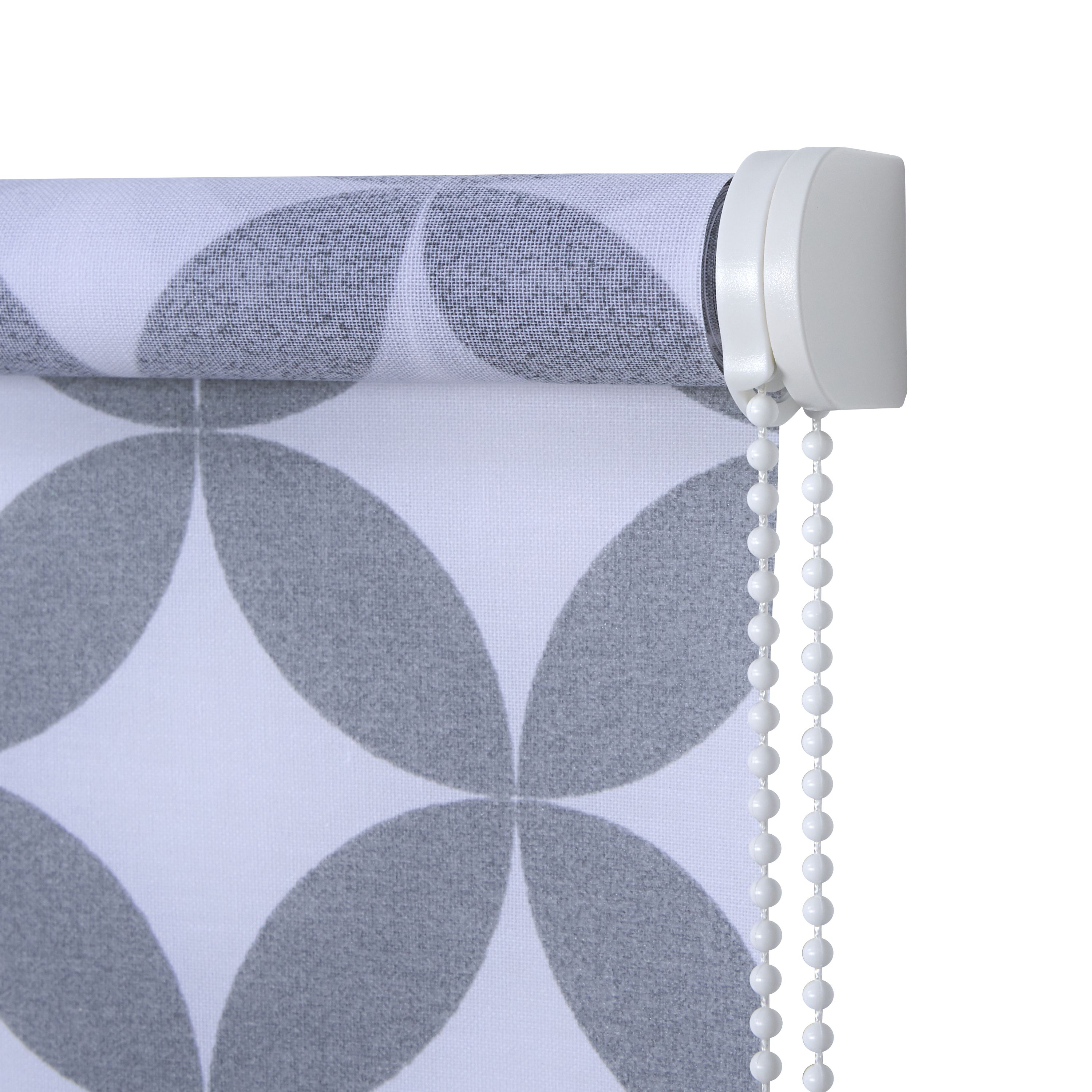 Halo Corded Grey & white Geometric Daylight Roller blind (W)90cm (L)195cm
