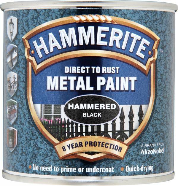 Hammerite Black Hammered Effect Metal Paint 250ml Tradepoint