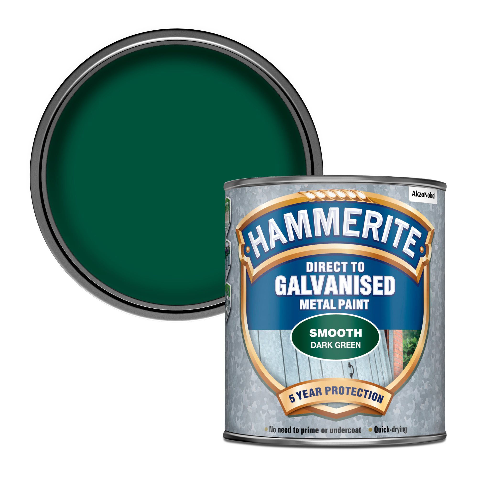 Hammerite Dark green Gloss Metal paint, 750ml