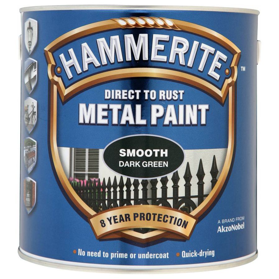 Hammerite Dark green Gloss Metal paint, 750ml