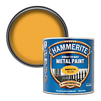 Hammerite Direct to rust Smooth yellow Exterior Metal paint, 2.5L