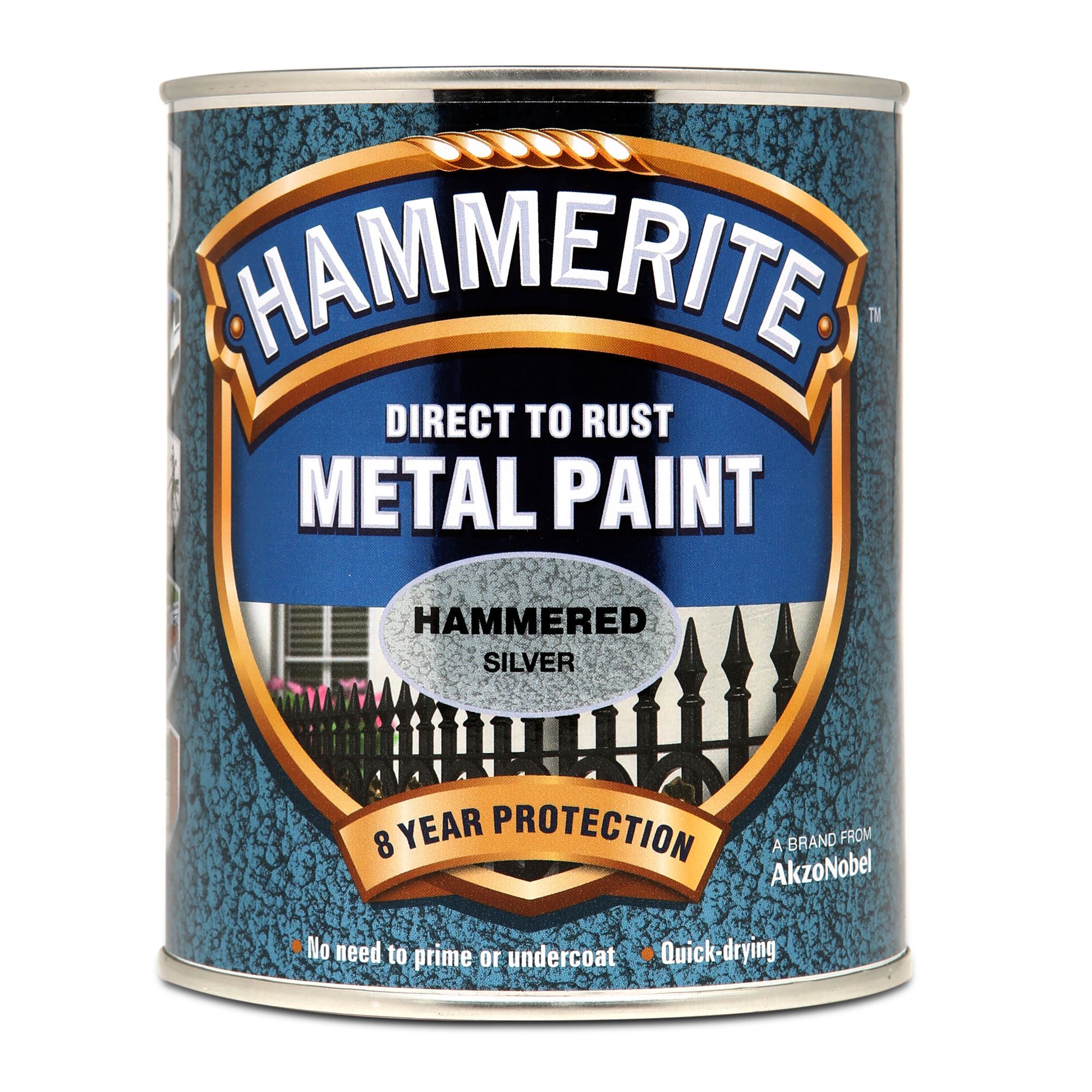 Hammerite Silver Grey Hammered effect Metal paint, 750ml