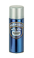 Hammerite Silver grey Hammered effect Spray paint, 400ml