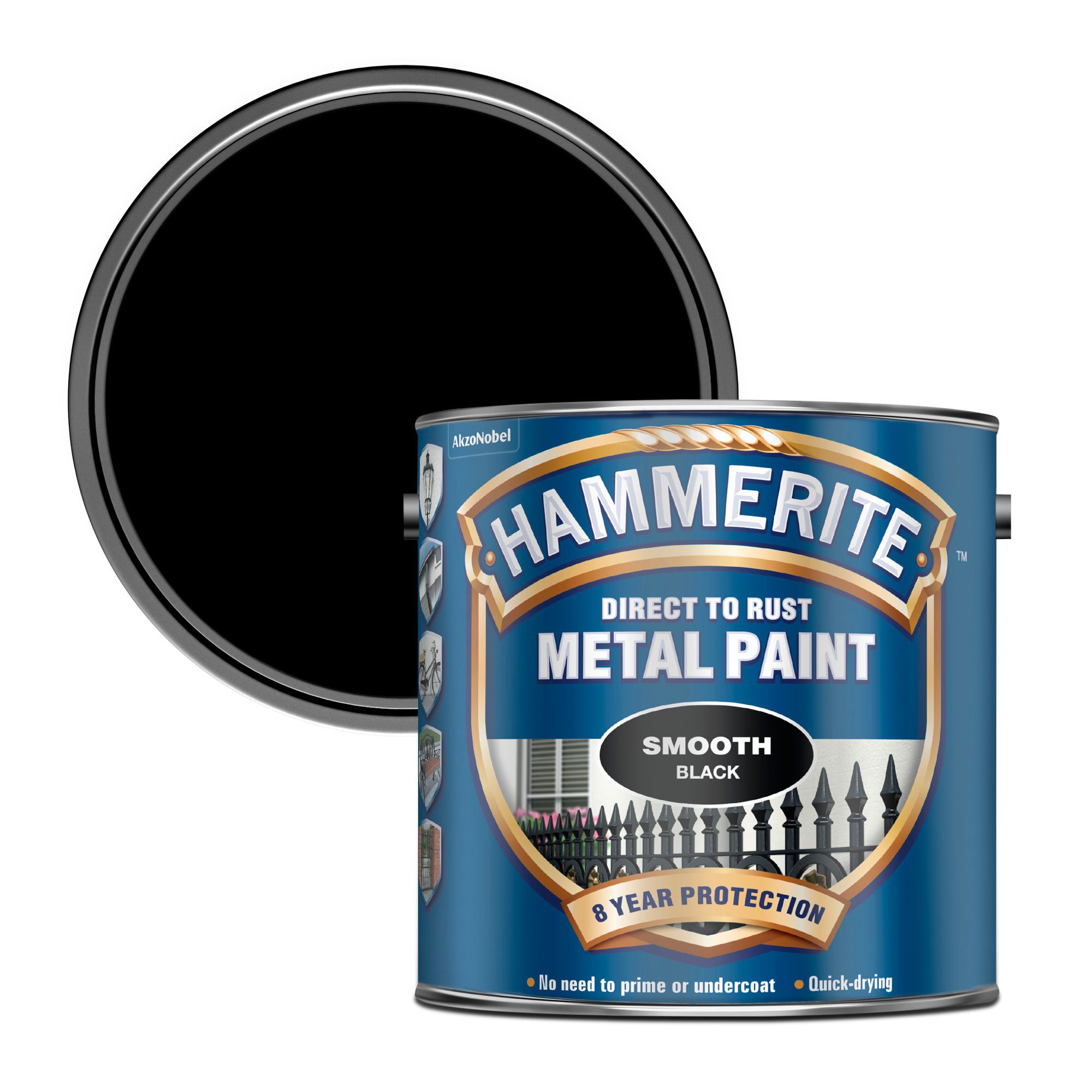 Hammerite Black Gloss Metal paint, 750ml