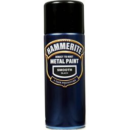 Hammerite Smoothrite Black Gloss Spray paint, 400ml