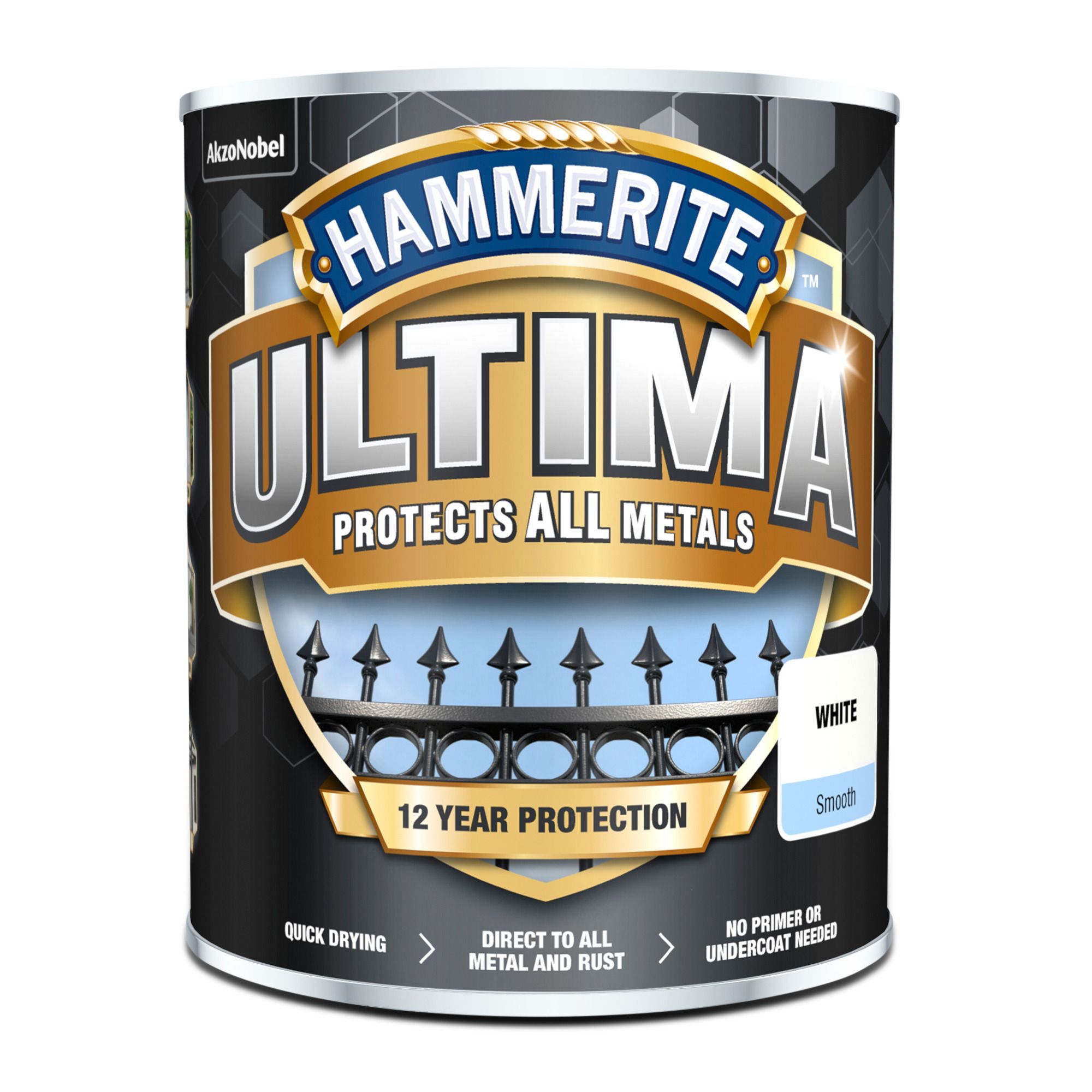 Hammerite White Gloss Multi-surface Exterior Metal paint, 750ml