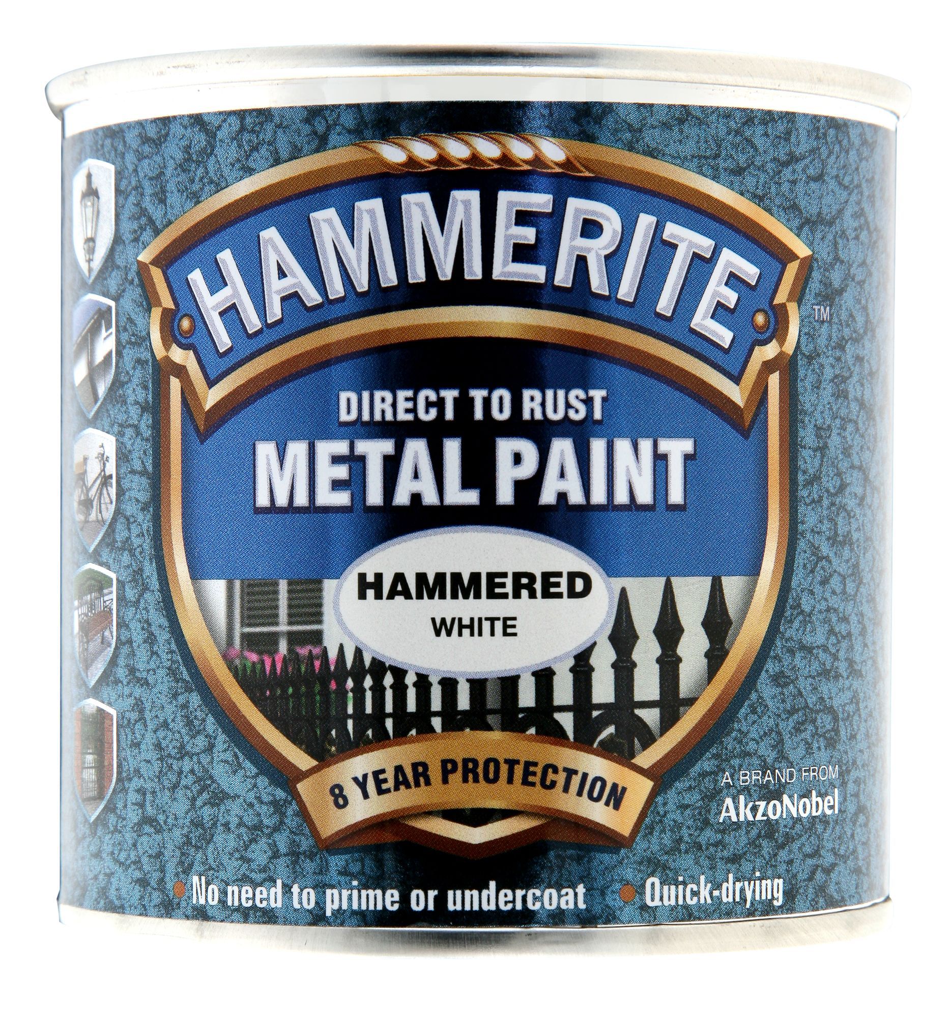 Hammerite White Hammered effect Exterior Metal paint, 250ml