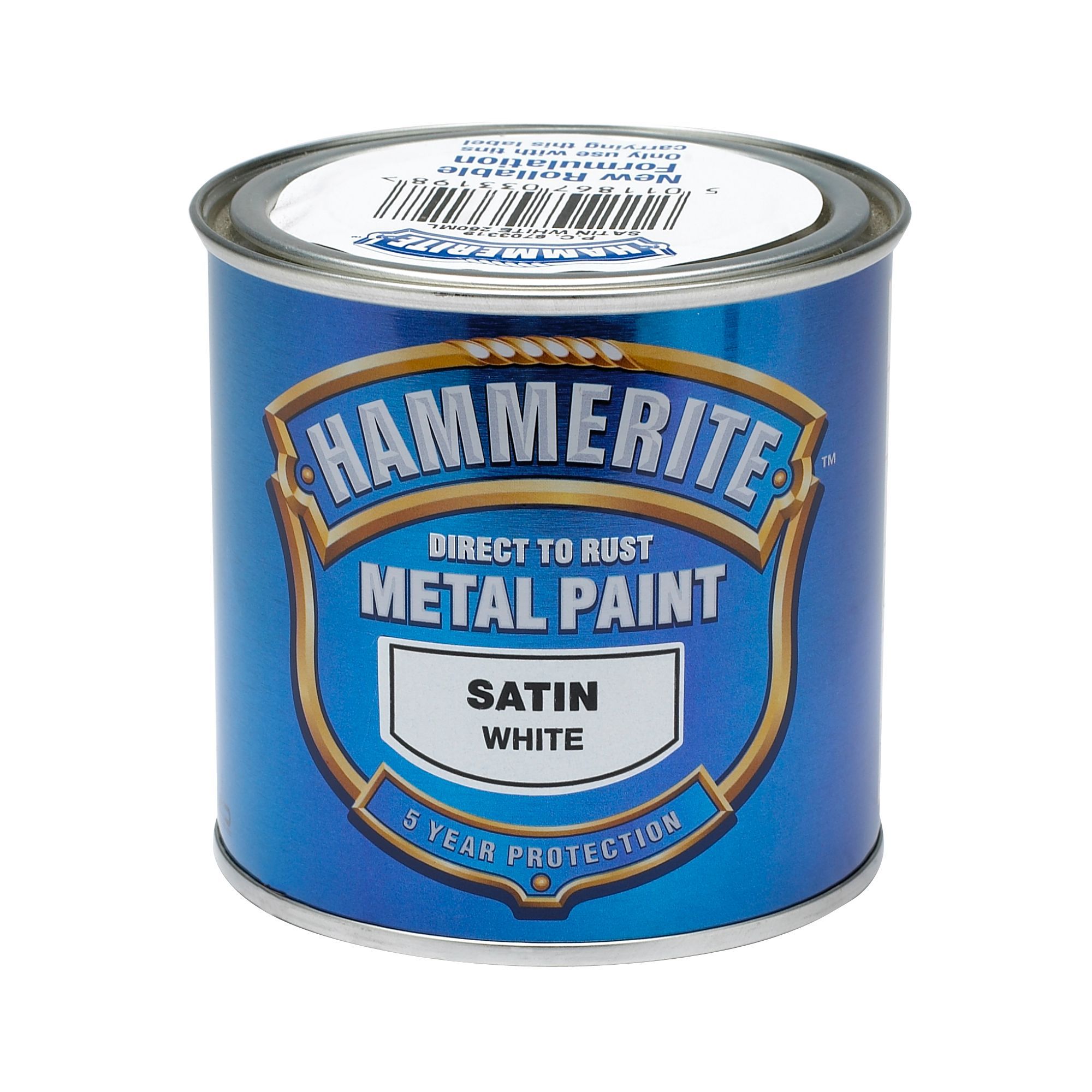 Hammerite White Satin Metal Paint 250ml Tradepoint