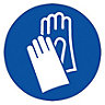Hand protection must be worn Self-adhesive labels, (H)100mm (W)100mm