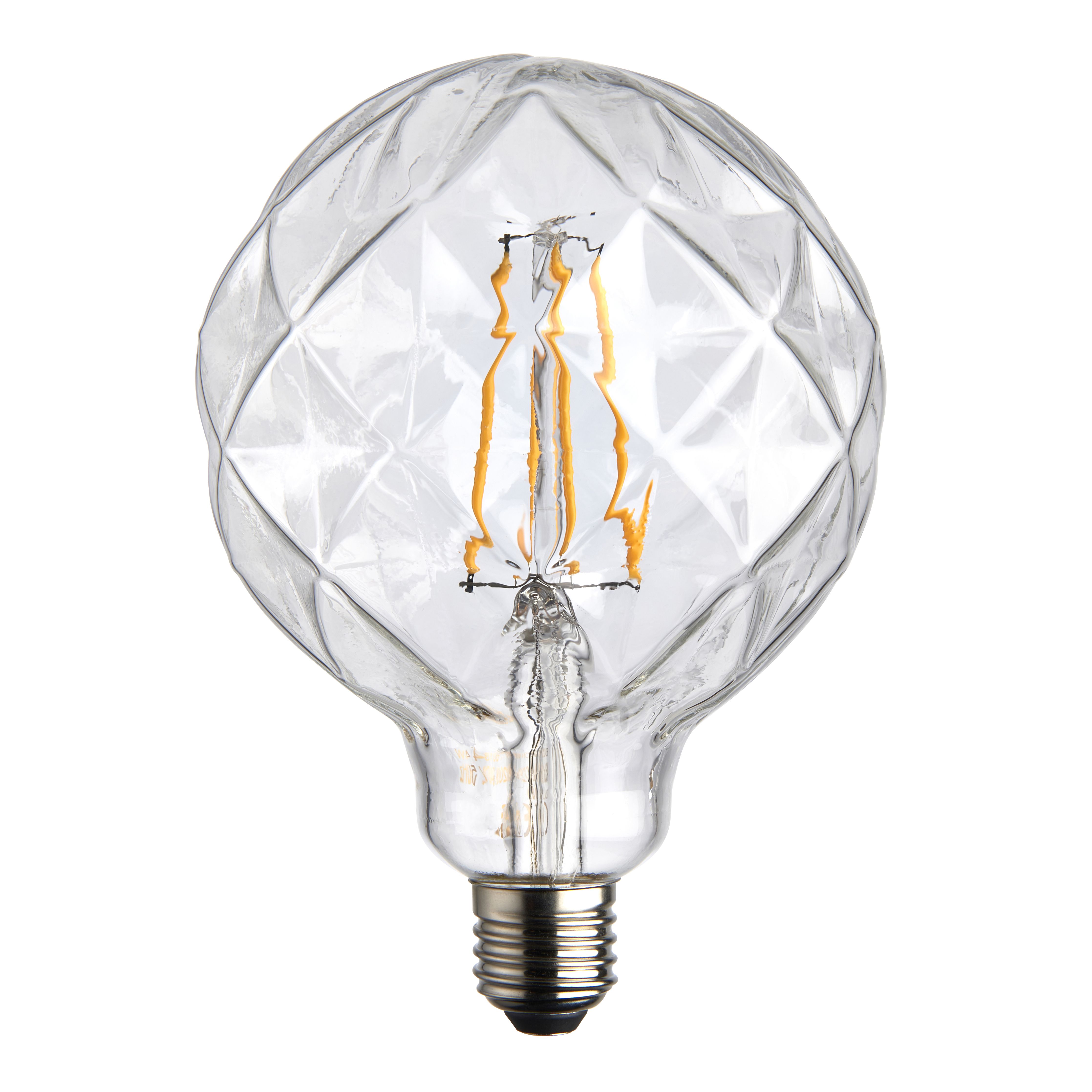 Harbour Studio Faceted E27 4W 480lm Globe Warm white LED Light bulb