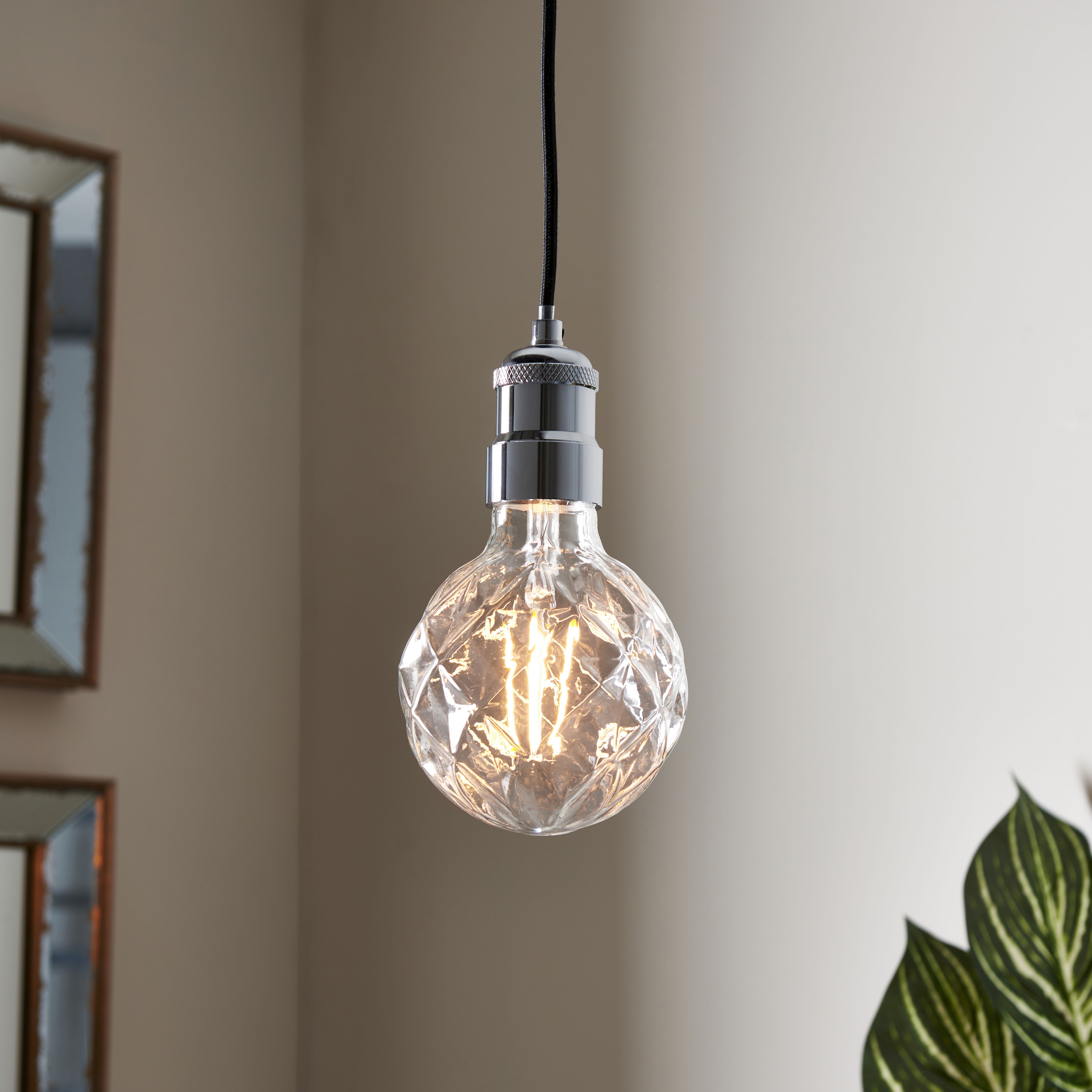 Harbour Studio Faceted E27 4W 480lm Globe Warm white LED Light bulb