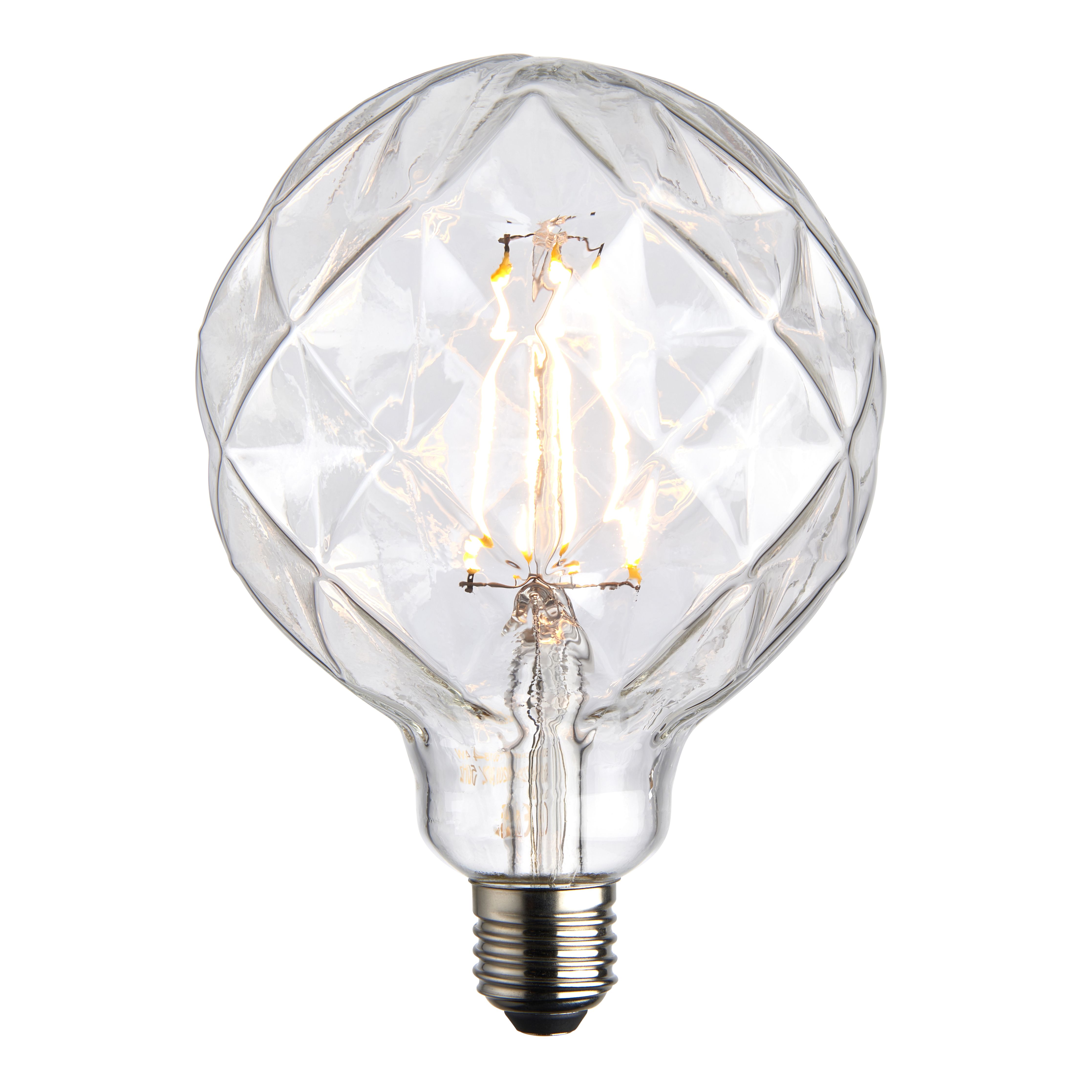 Harbour Studio Faceted E27 4W 480lm Globe Warm white LED Light bulb