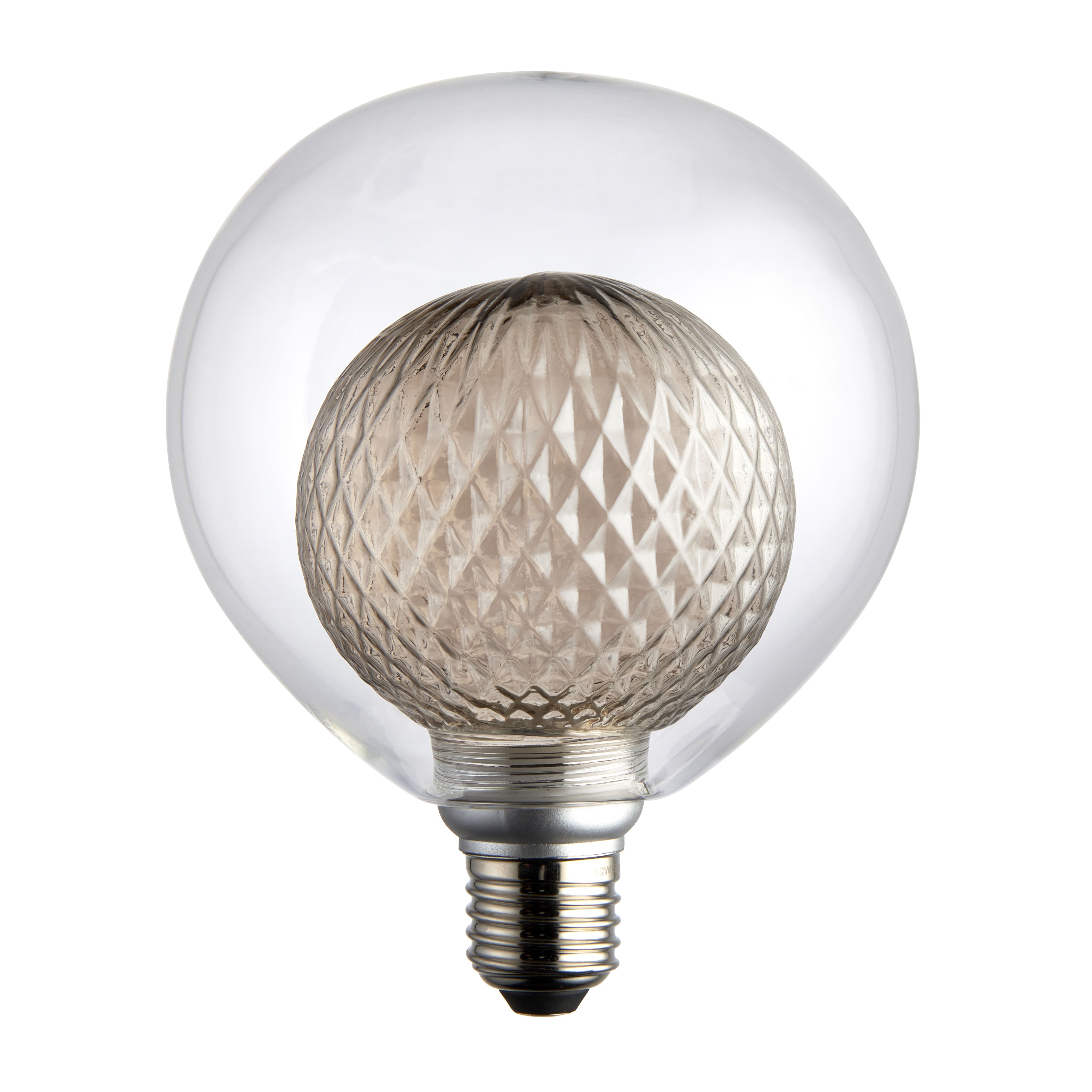 Harbour Studio Grey Duo E27 3W 155lm Globe Warm white LED Light bulb
