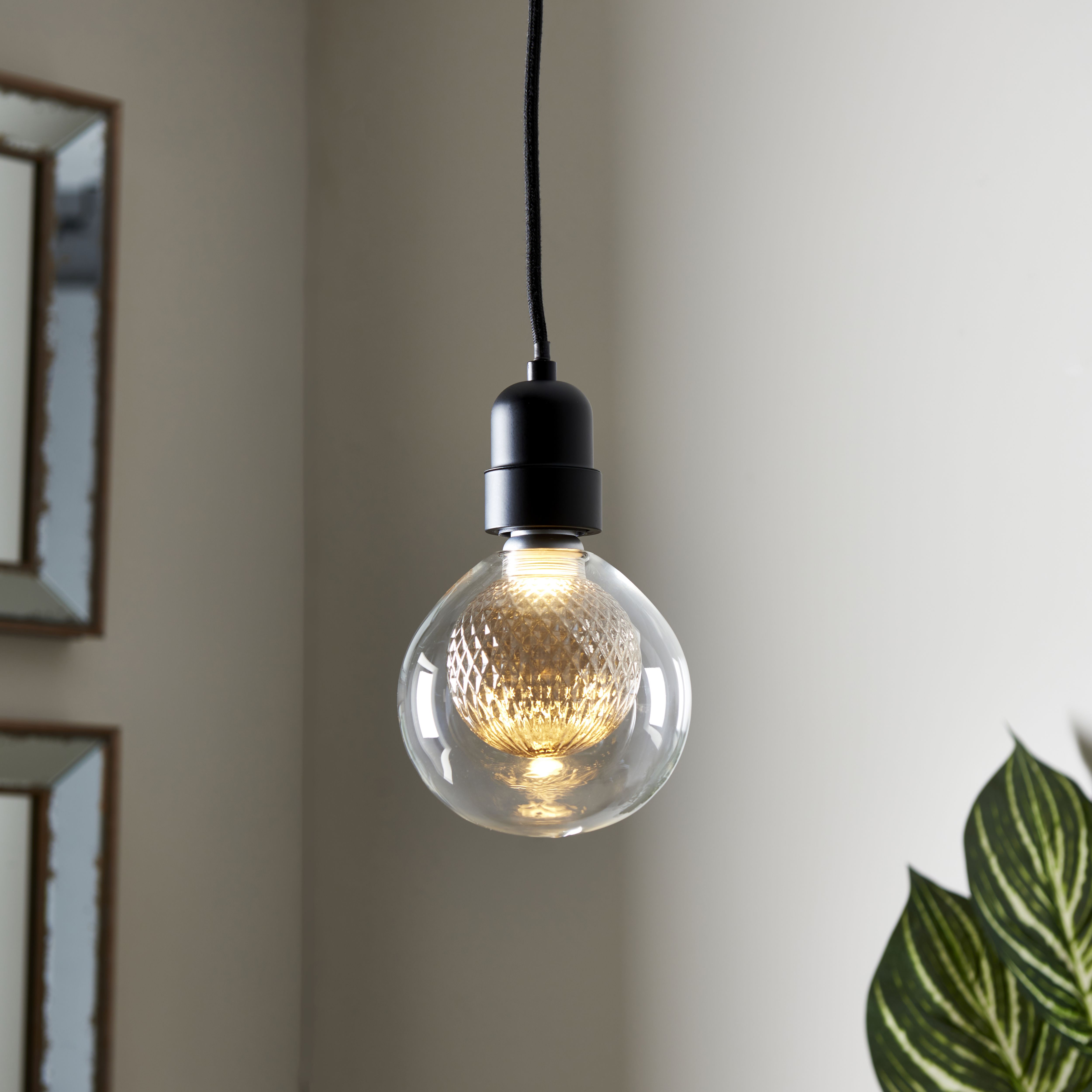 Harbour Studio Grey Duo E27 3W 155lm Globe Warm white LED Light bulb