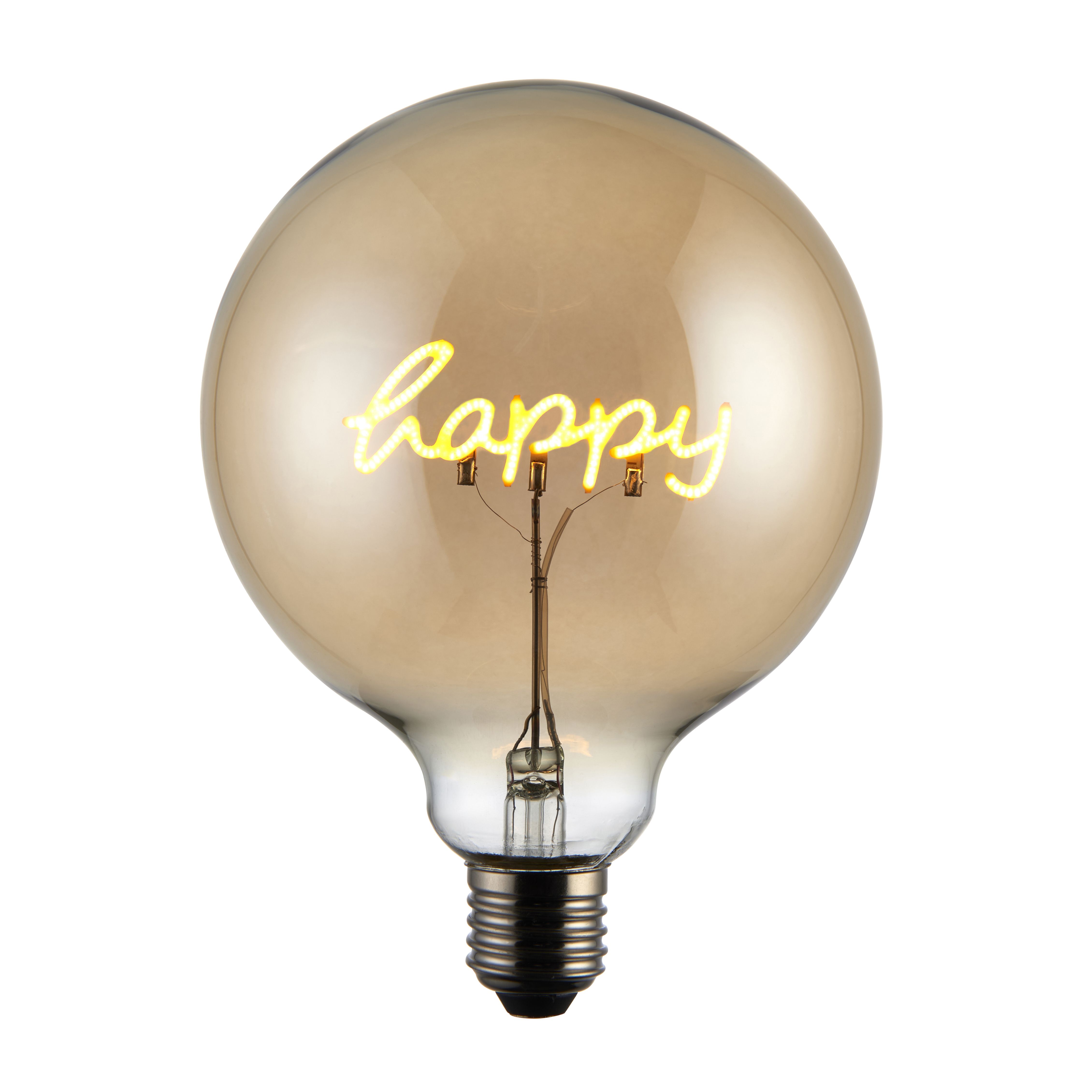 Harbour Studio Happy E27 2W 130lm Globe Warm white LED Light bulb