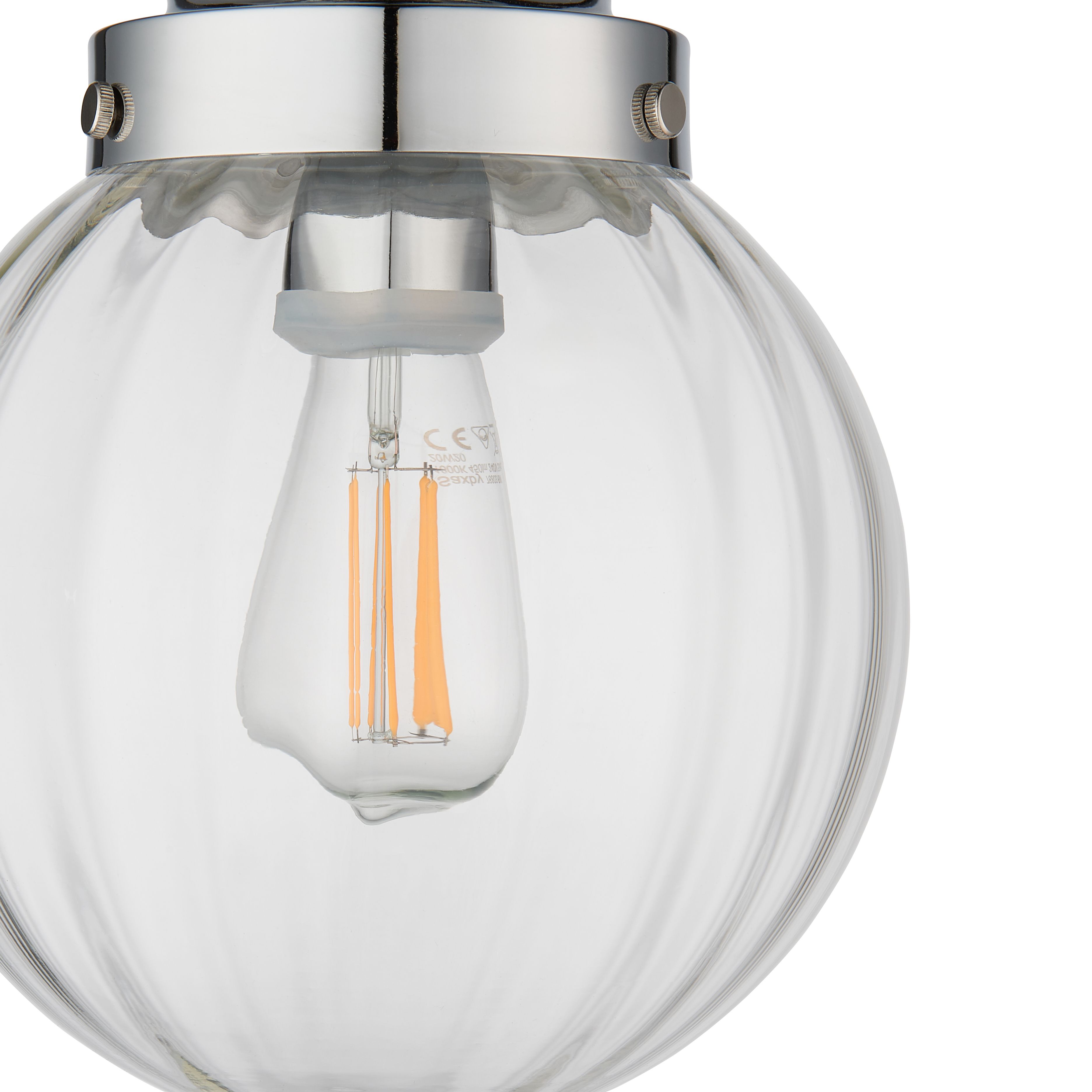 Harbour Studio Regan Glass & steel Bathroom ceiling light