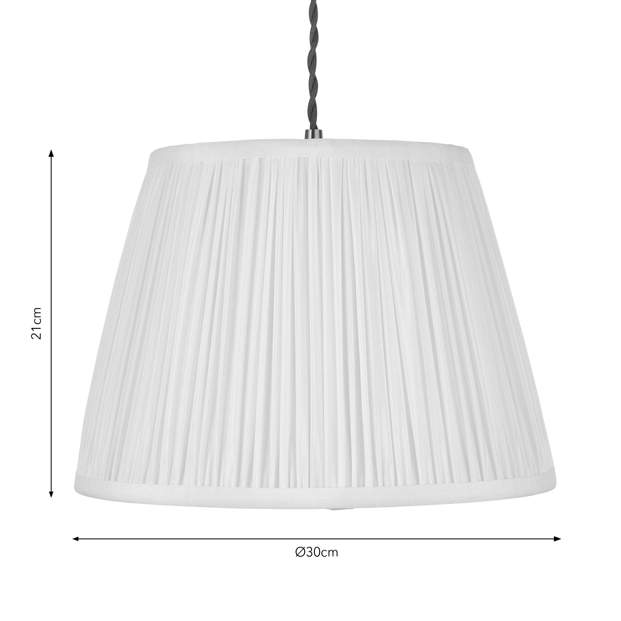 Harbour Studio Serena Ivory Cotton effect Pleated Conical Lamp shade (D)30cm