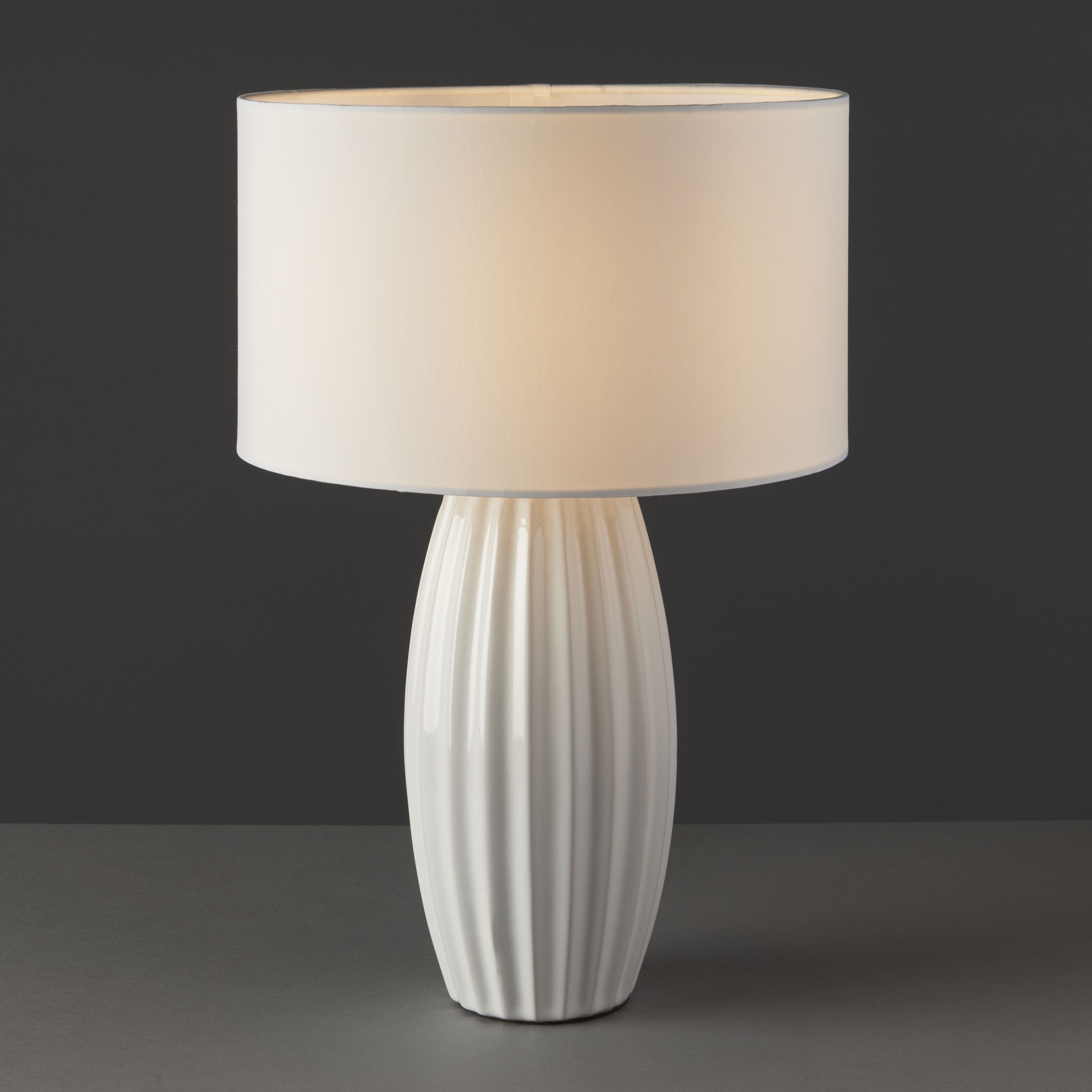 Harbour Studio Tosan Ribbed crackle Ivory Chrome effect Table light