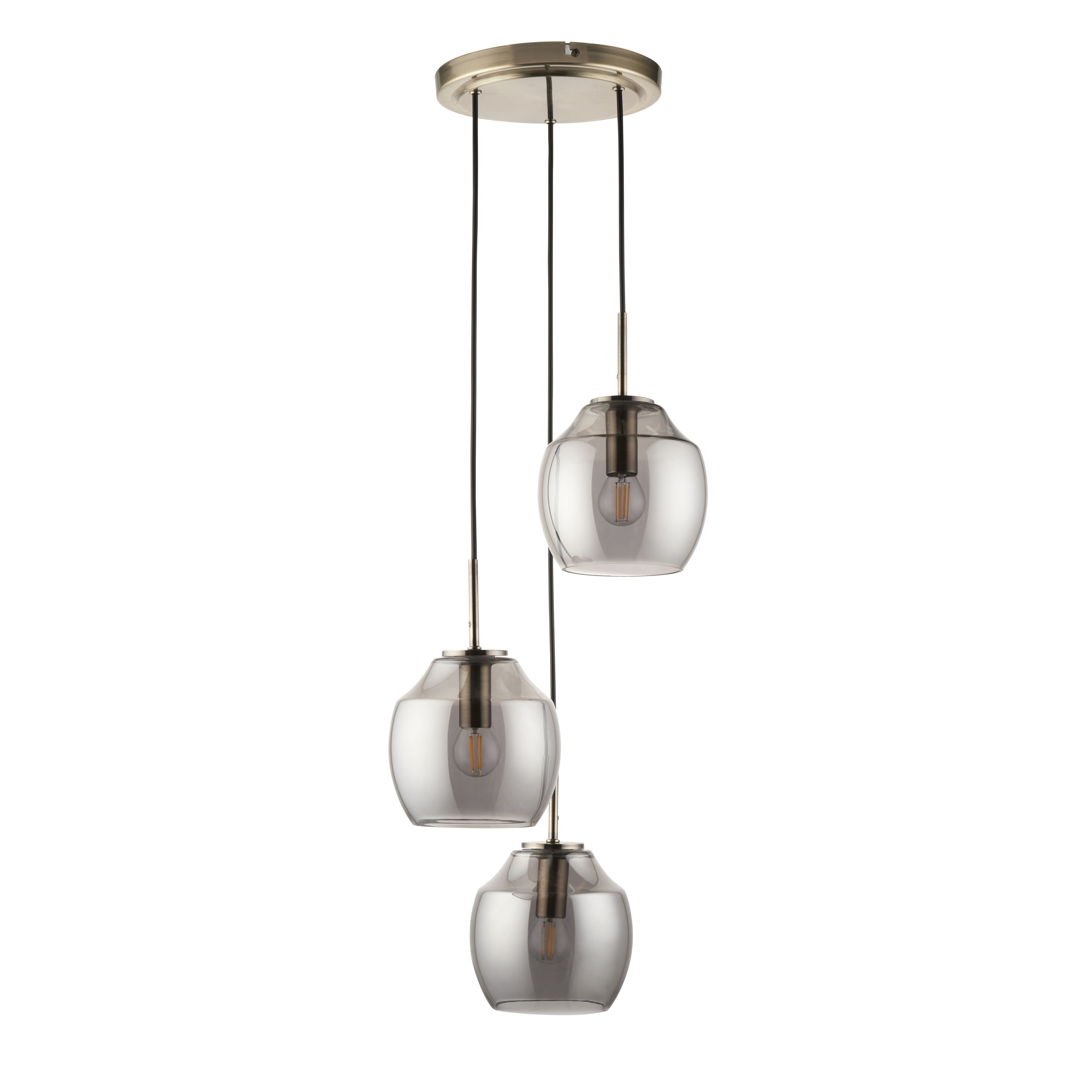 Harbour Studio Vara 3 Lamp Pendant ceiling light, (Dia)320mm