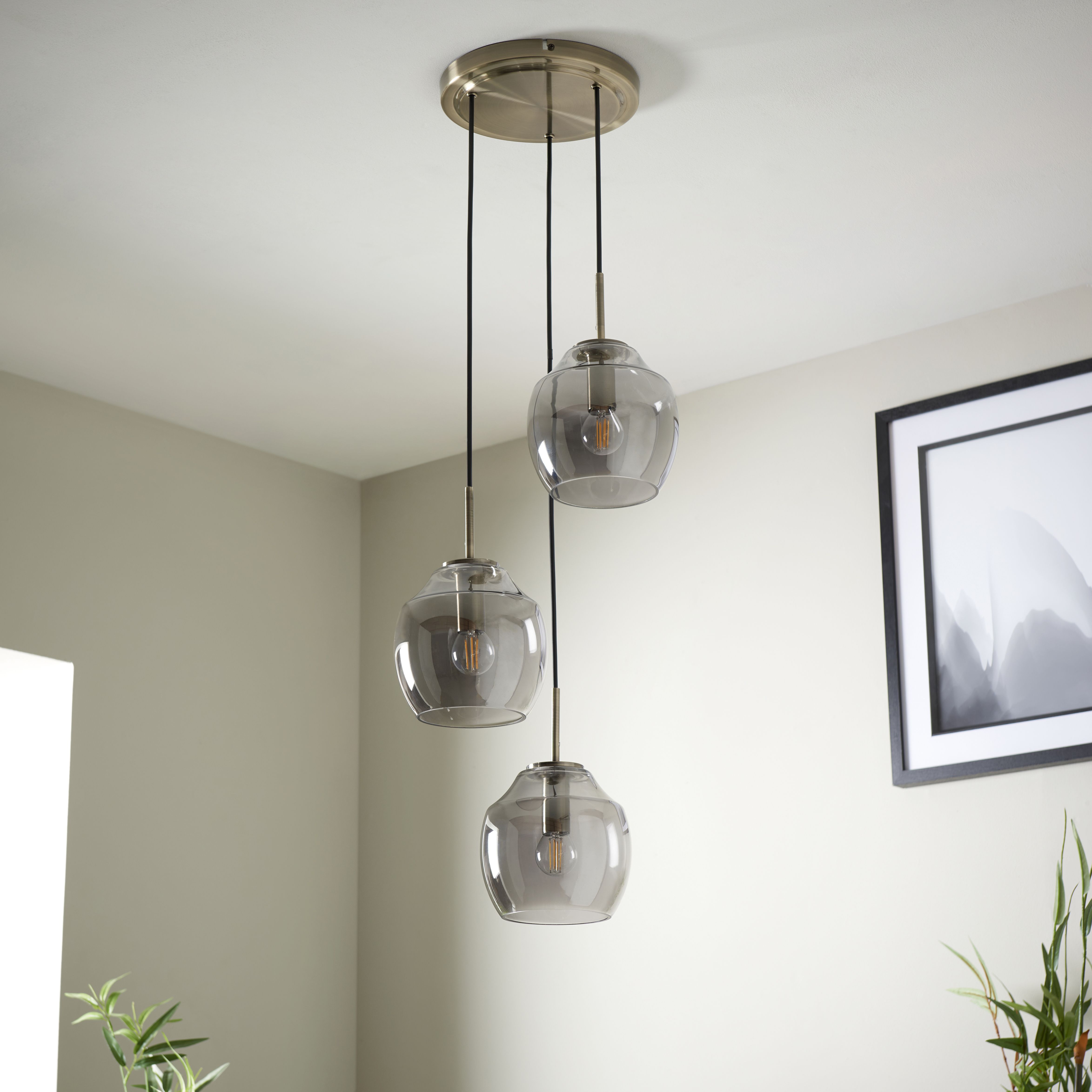 Harbour Studio Vara 3 Lamp Pendant ceiling light, (Dia)320mm
