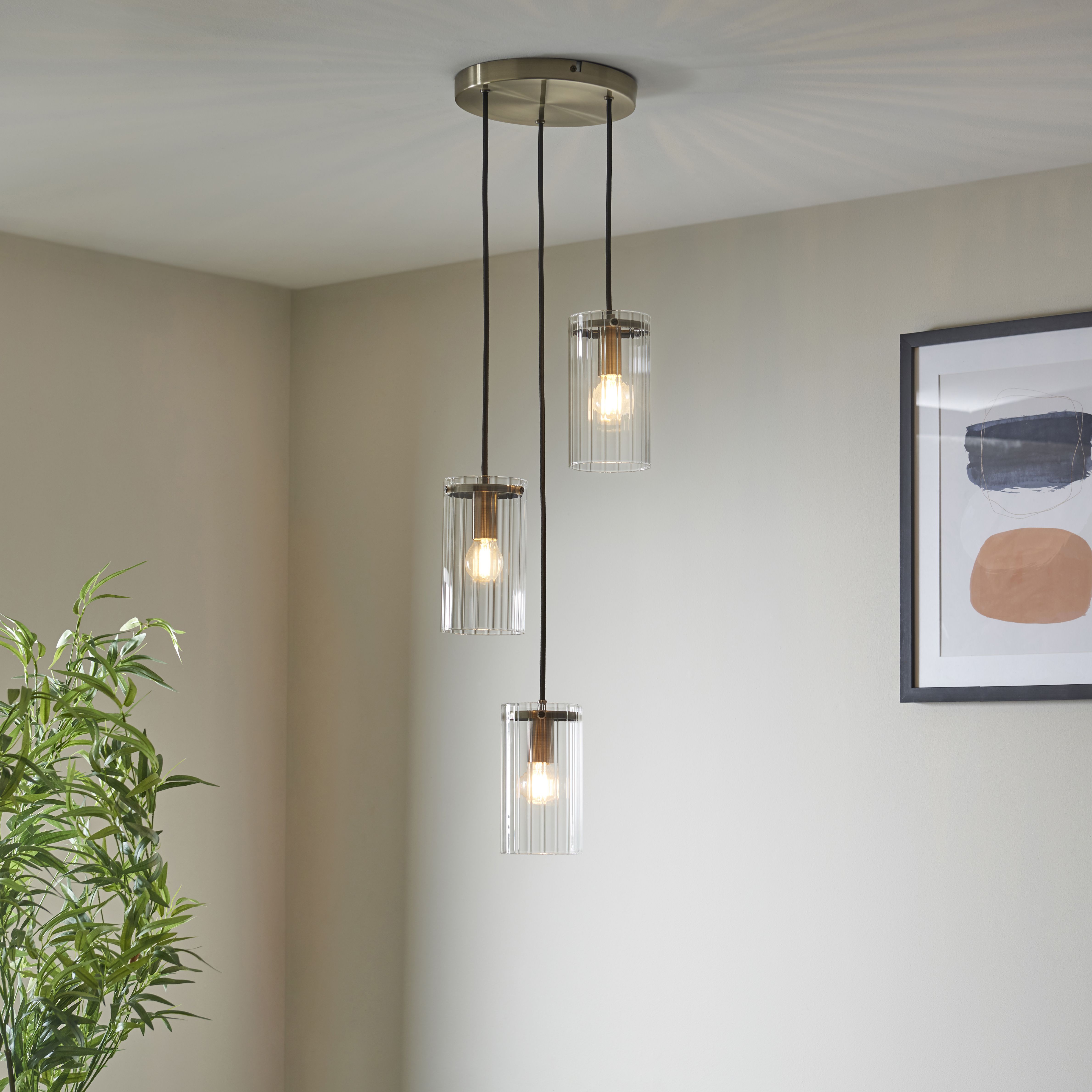 Harbour Studio Weston 3 Lamp Pendant ceiling light, (Dia)270mm