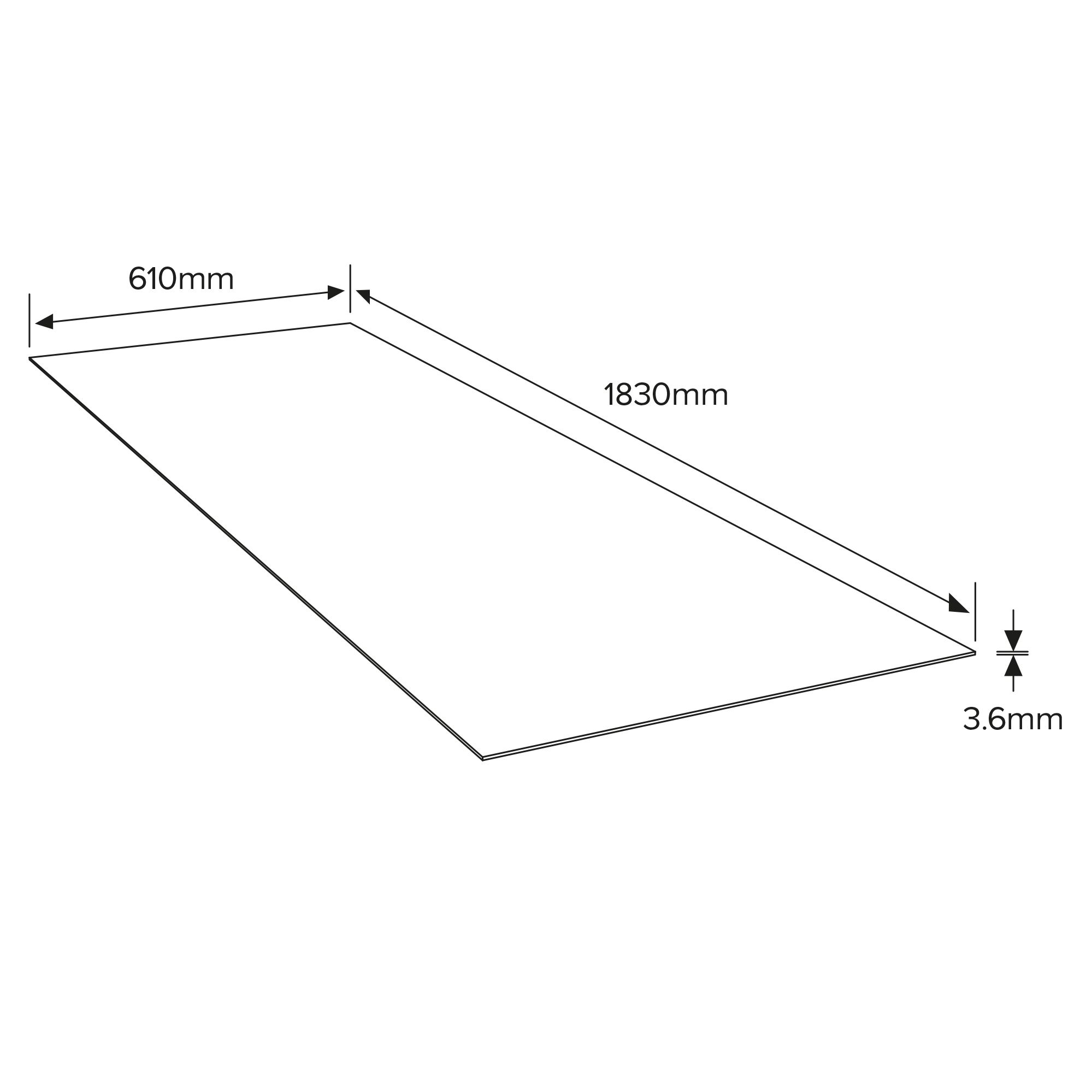 Hardwood Plywood Board (L)1830mm (W)607mm (T)3.6mm