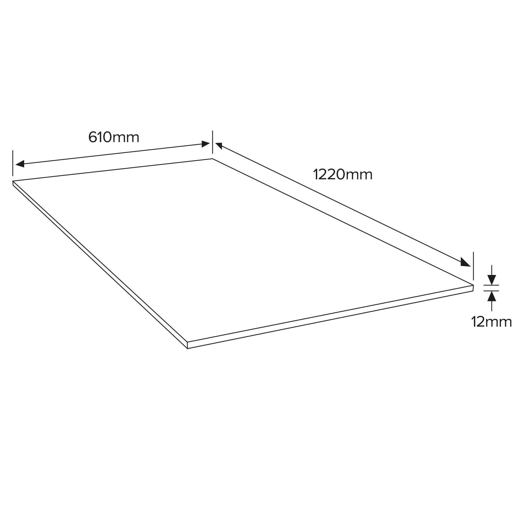 Hardwood Plywood (L)1.22m (W)0.61m (T)12mm