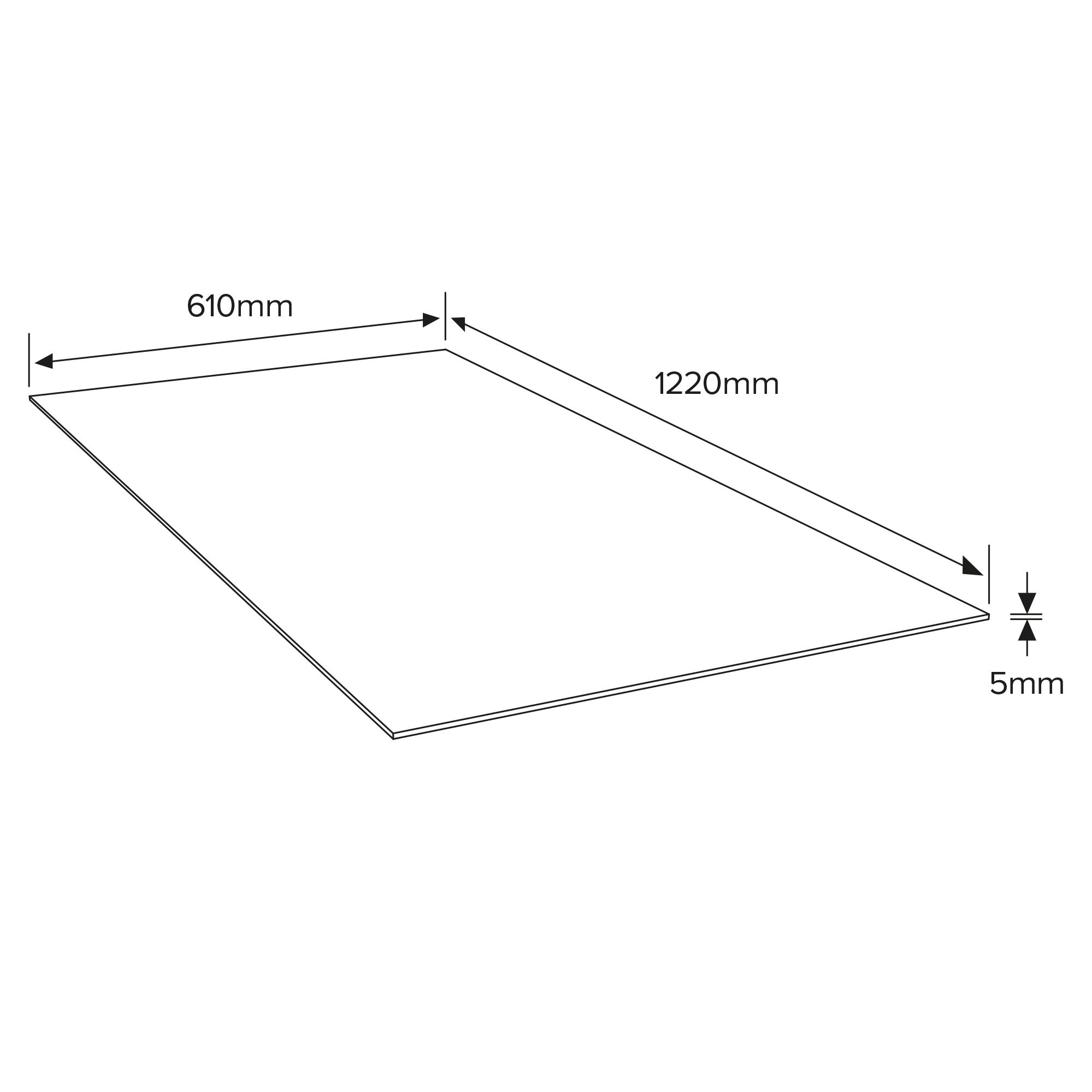 Hardwood Plywood (L)1.22m (W)0.61m (T)5mm