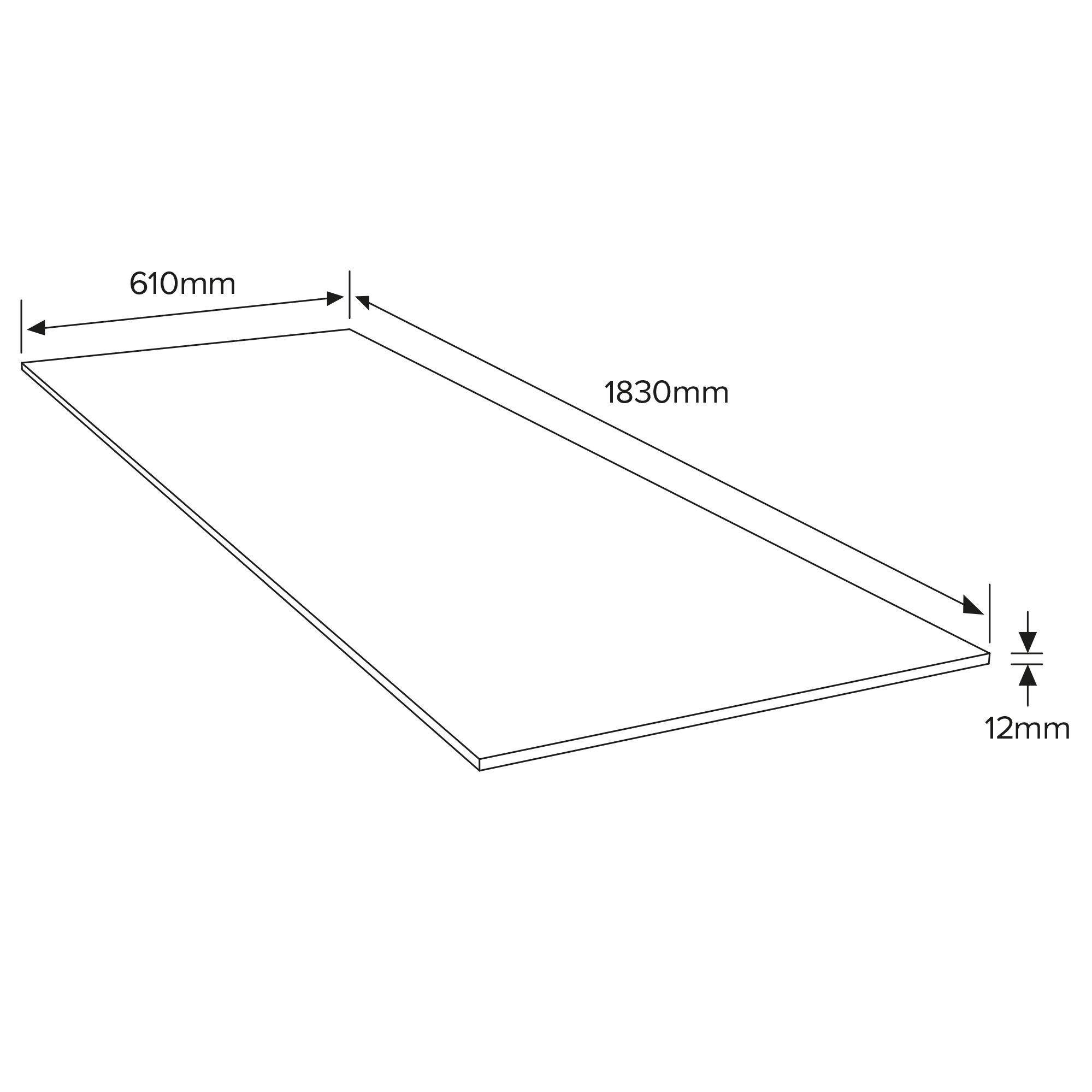 Hardwood Plywood (L)1830mm (W)607mm (T)12mm