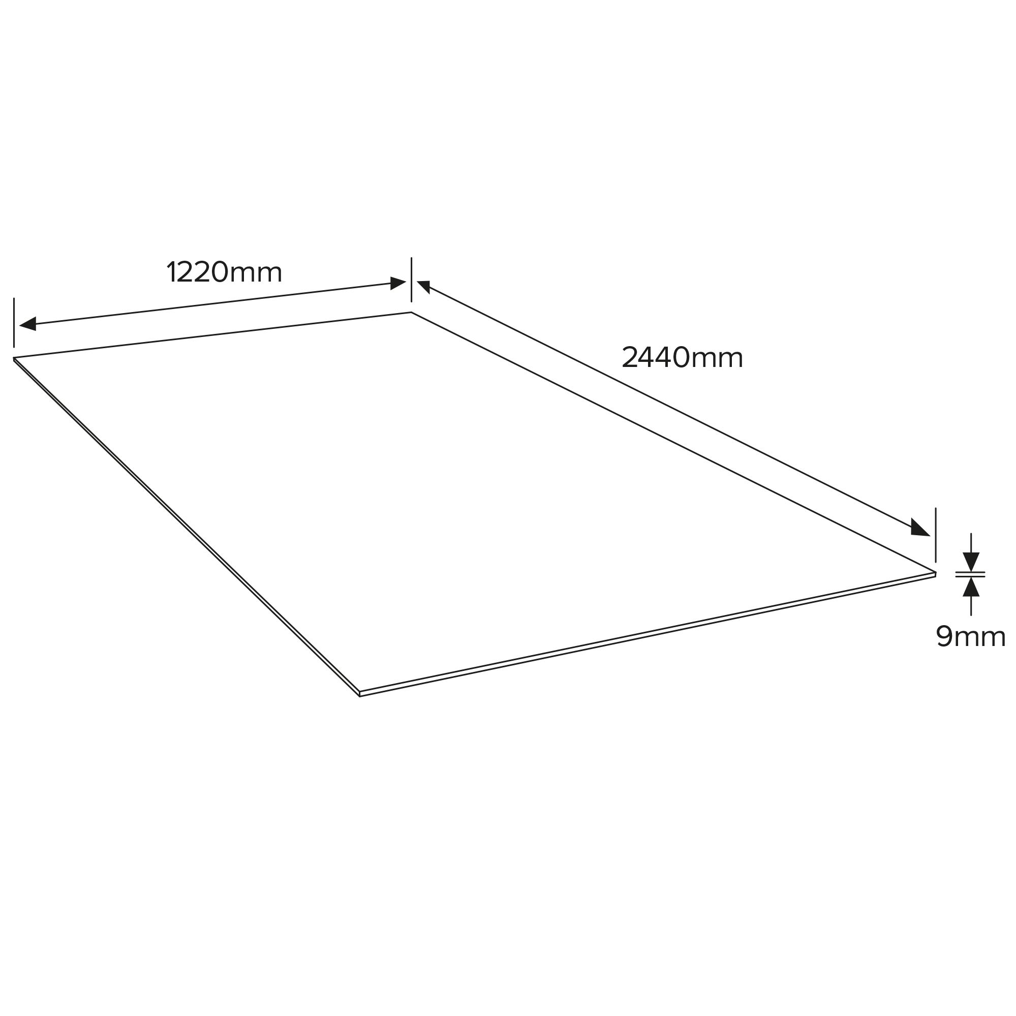 Hardwood Plywood (L)2.44m (W)1.22m (T)9mm