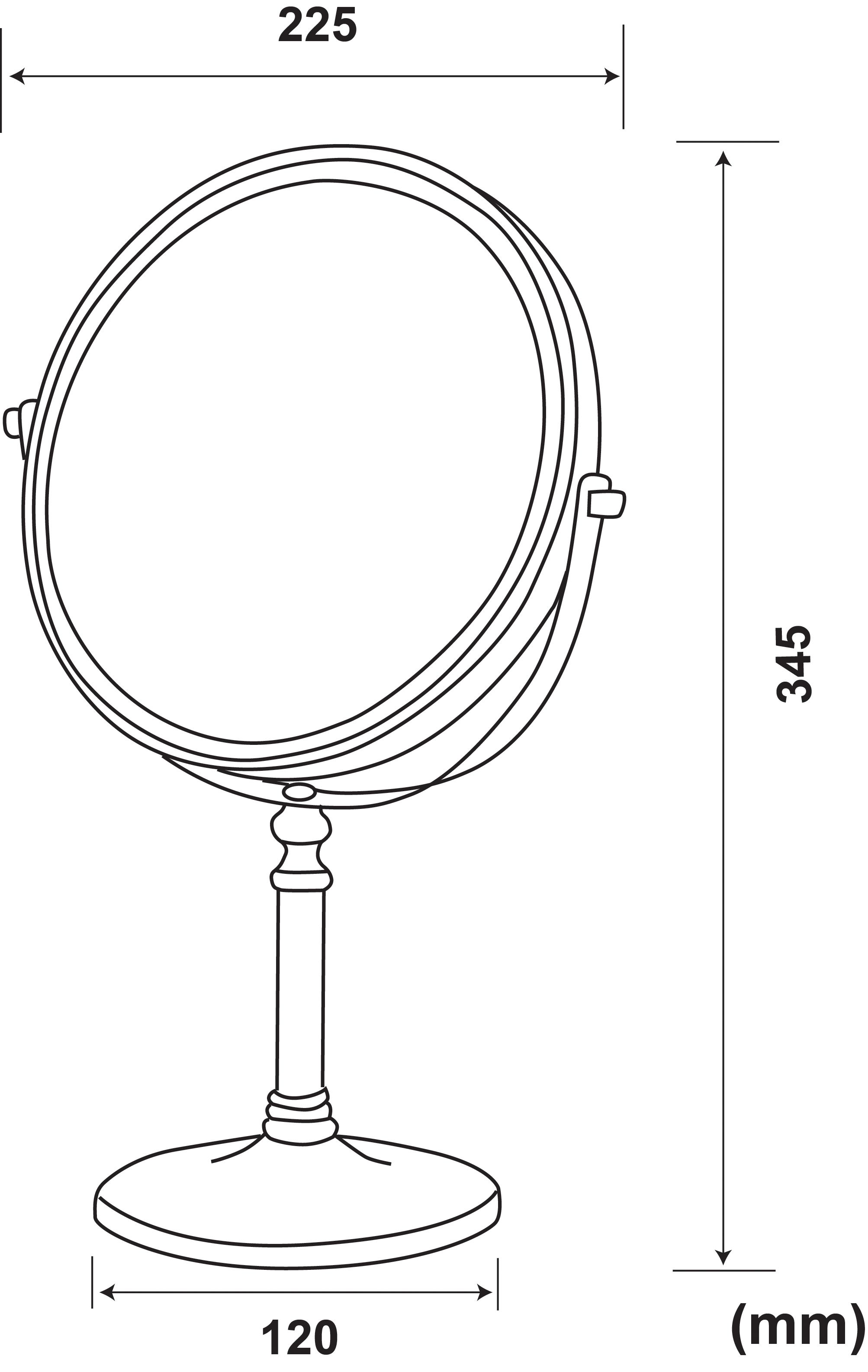 Harlech Black Round Freestanding Bathroom Mirror (H)34.5cm (W)22.5cm