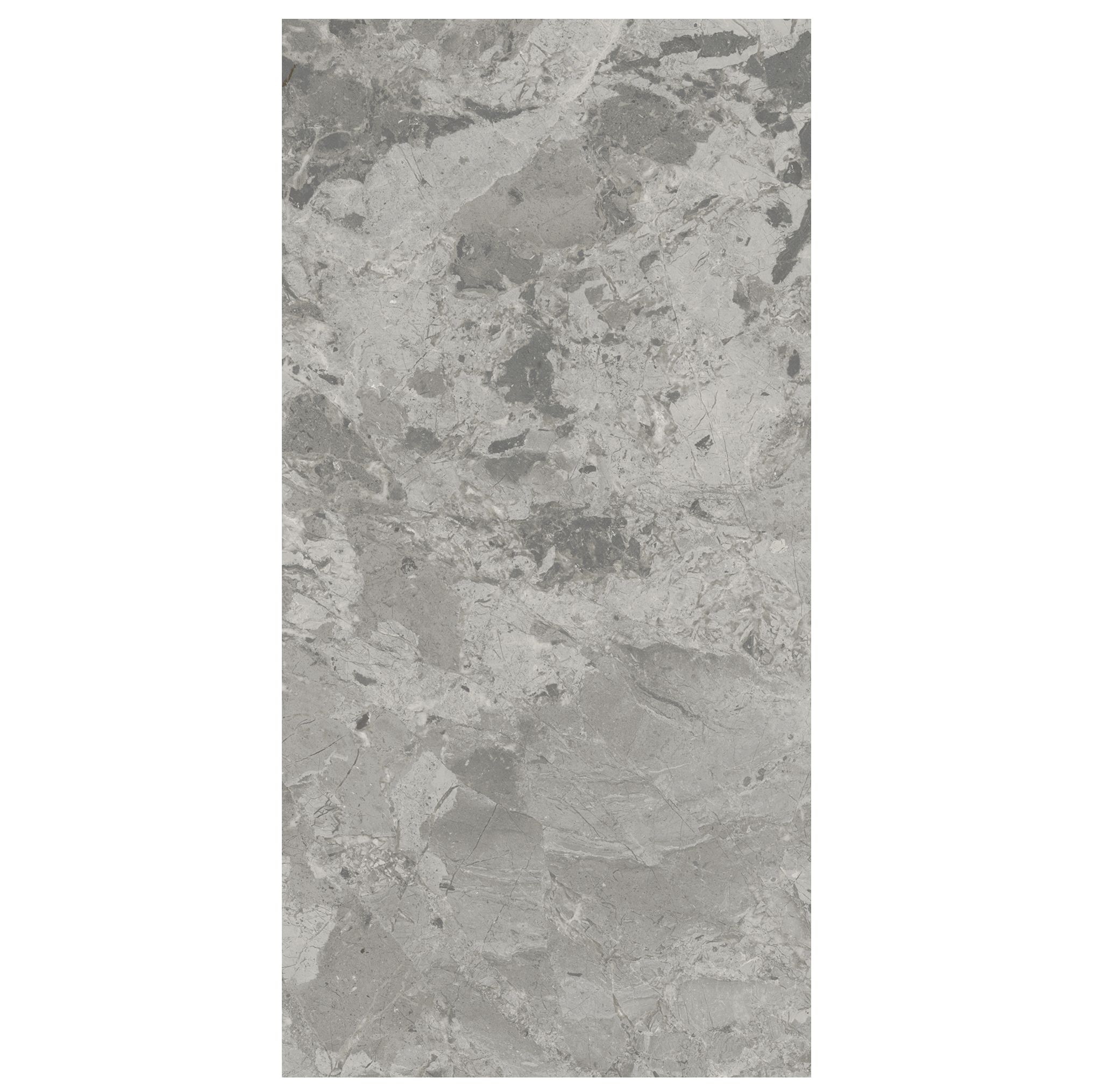 Harmony Grey Gloss Marble effect Ceramic Wall Tile, Pack of 8, (L)500mm (W)250mm