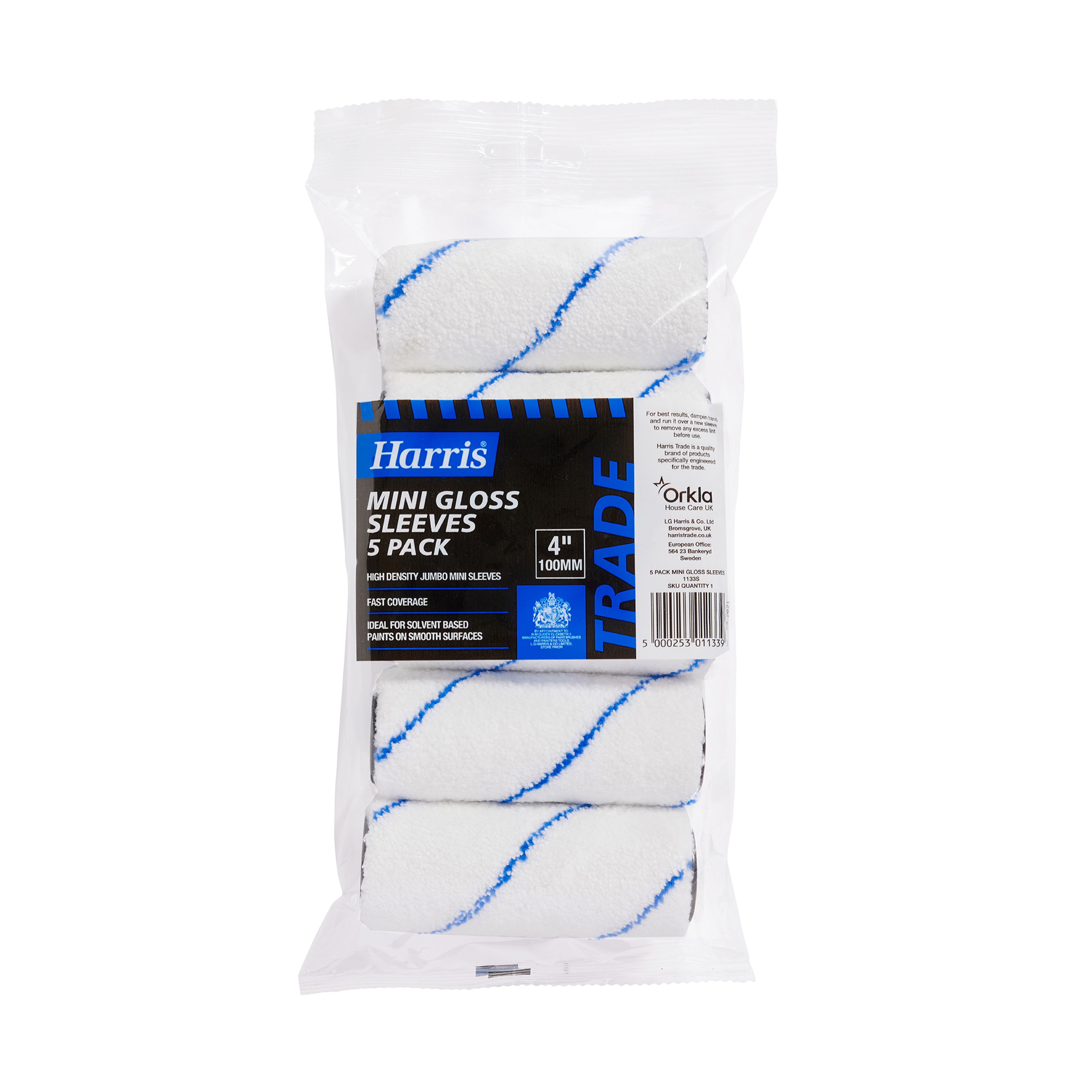Harris Trade 4" Roller sleeve, Pack of 5