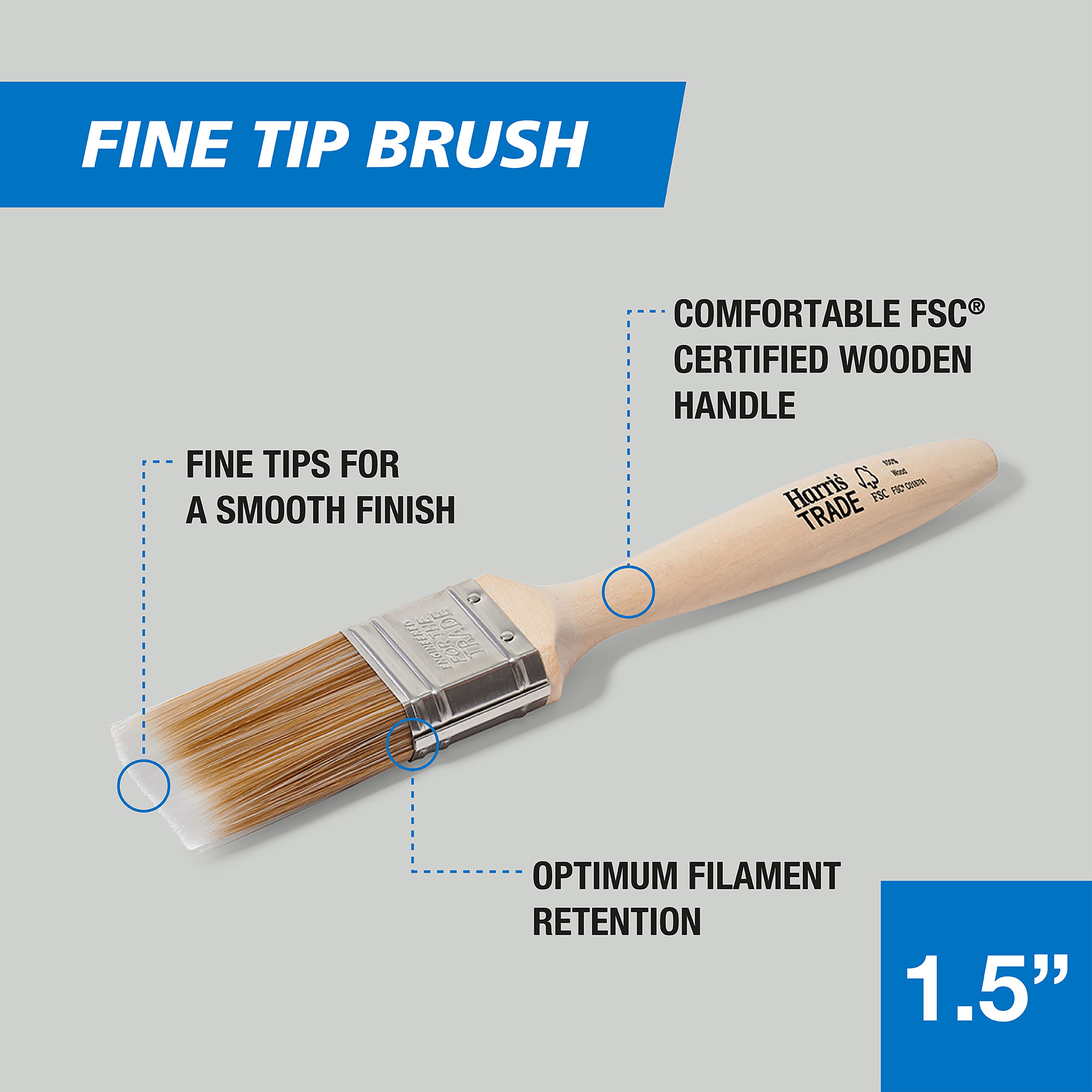 Harris Trade Emulsion & Gloss 1½" Fine tip Comfort Paint brush