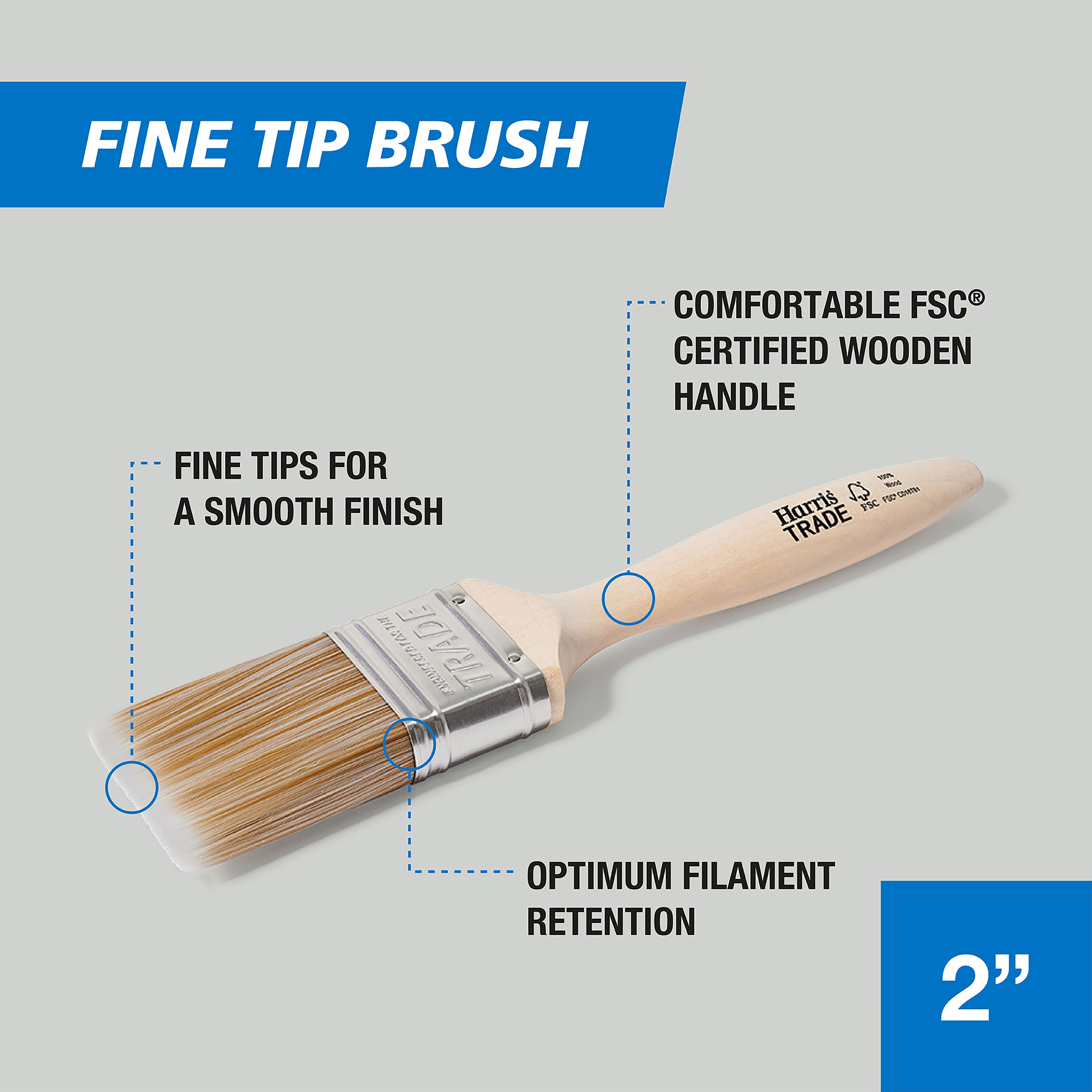 Harris Trade Emulsion & Gloss 2" Fine tip Comfort Paint brush