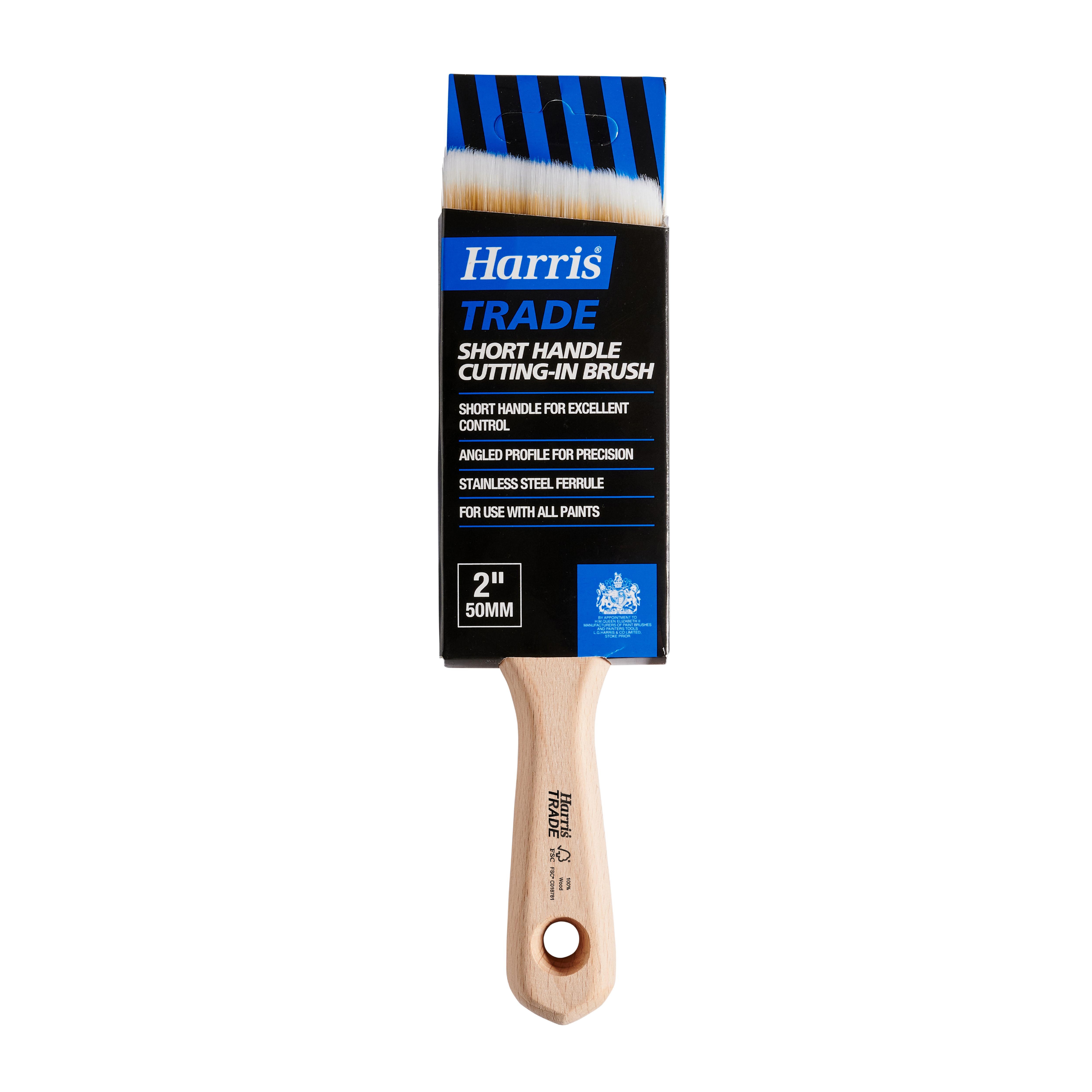Harris Trade Short Handle Cutting-In 2" Fine tip Comfort Paint brush