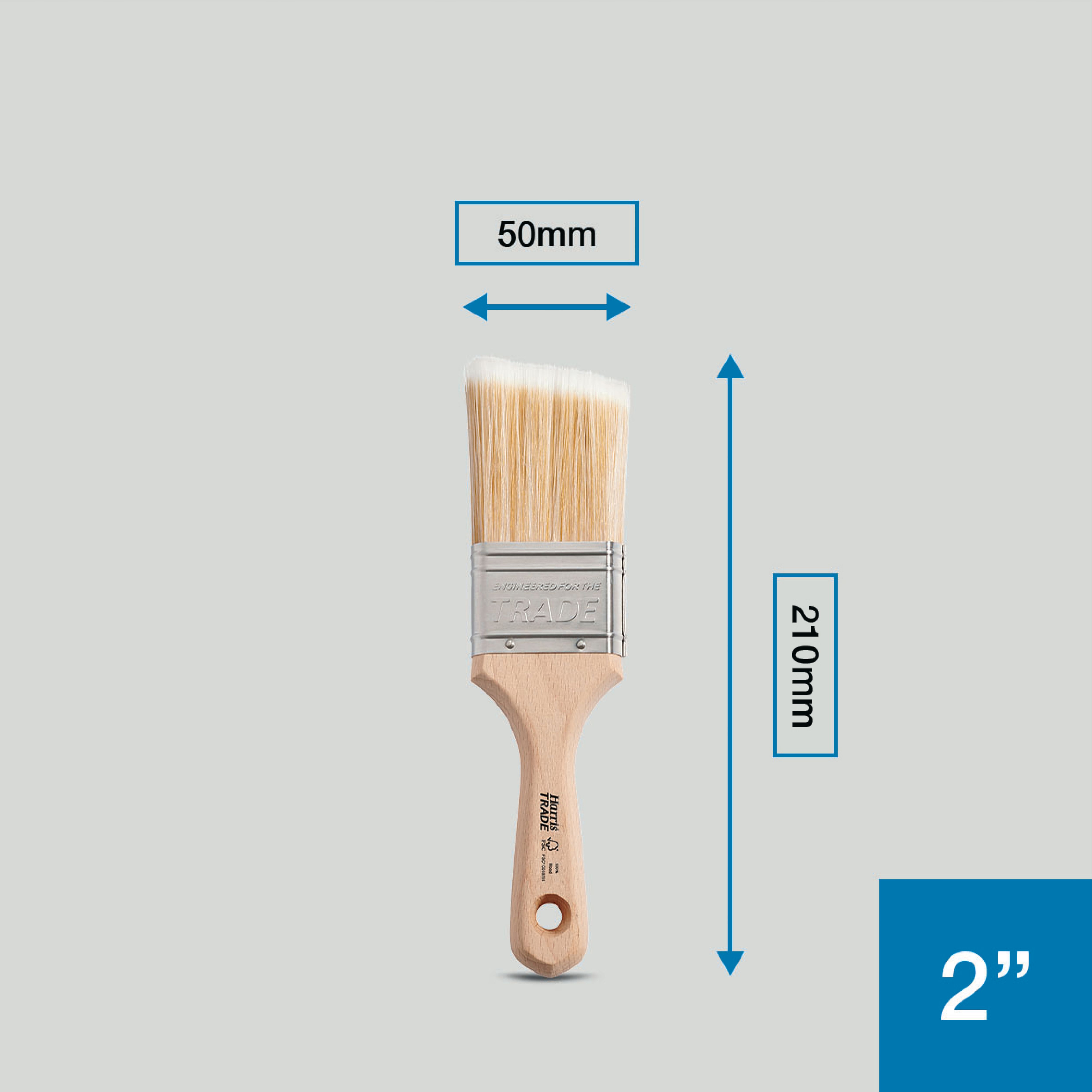 Harris Trade Short Handle Cutting-In 2" Fine tip Comfort Paint brush