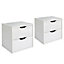 Hartnett White 2 Drawer Bedside chest (H)435mm (W)450mm (D)388mm