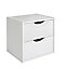 Hartnett White 2 Drawer Bedside chest (H)435mm (W)450mm (D)388mm