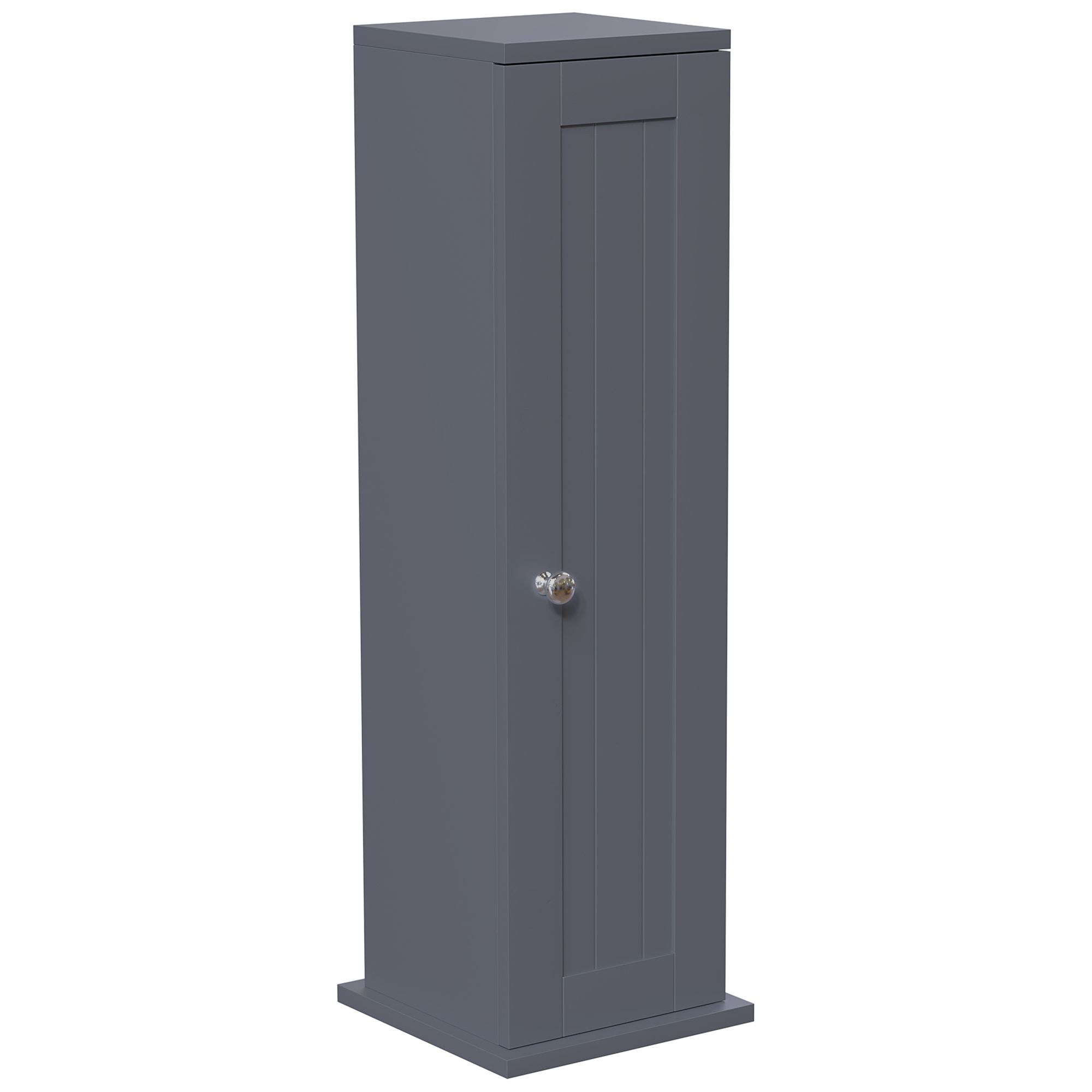 Hayle Matt Grey Freestanding Toilet roll holder cupboard (H)650mm (W)200mm