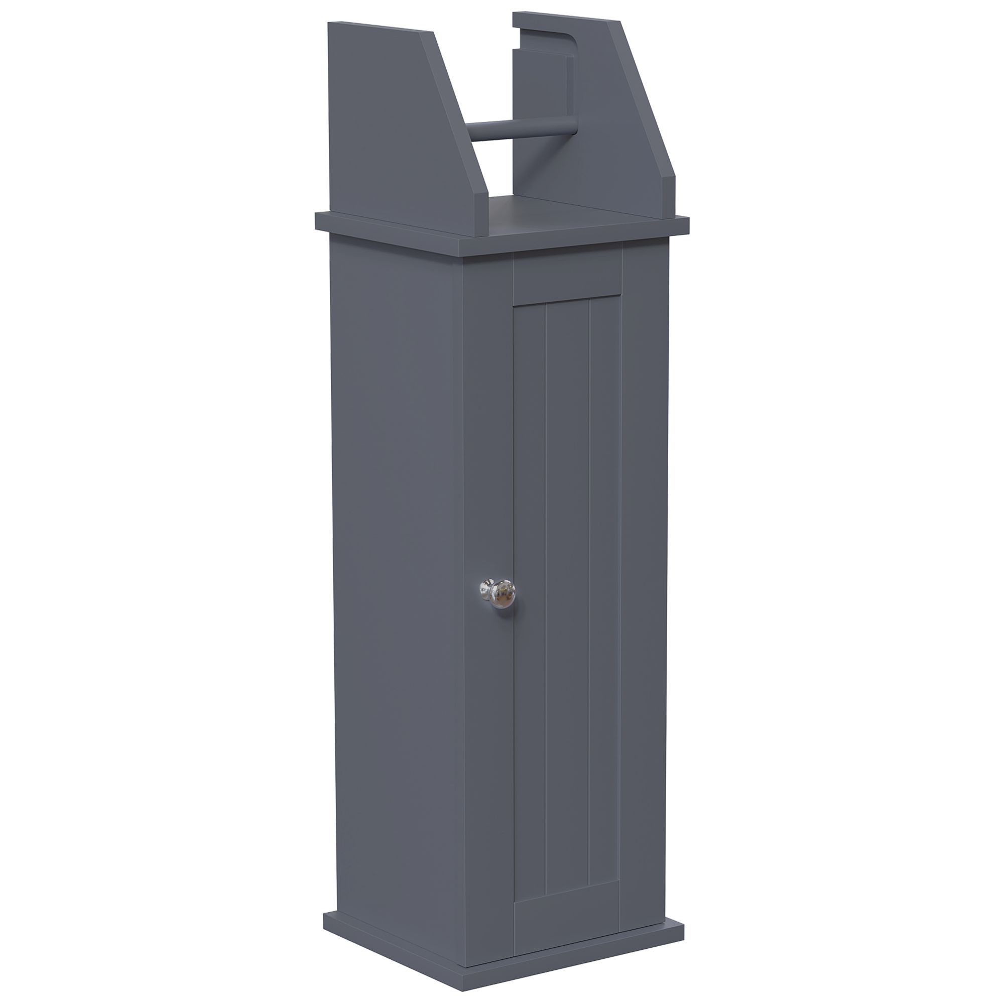 Hayle Matt Grey Freestanding Toilet roll holder & cupboard (H)680mm (W)205mm