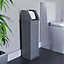 Hayle Matt Grey Freestanding Toilet roll holder & cupboard (H)680mm (W)205mm