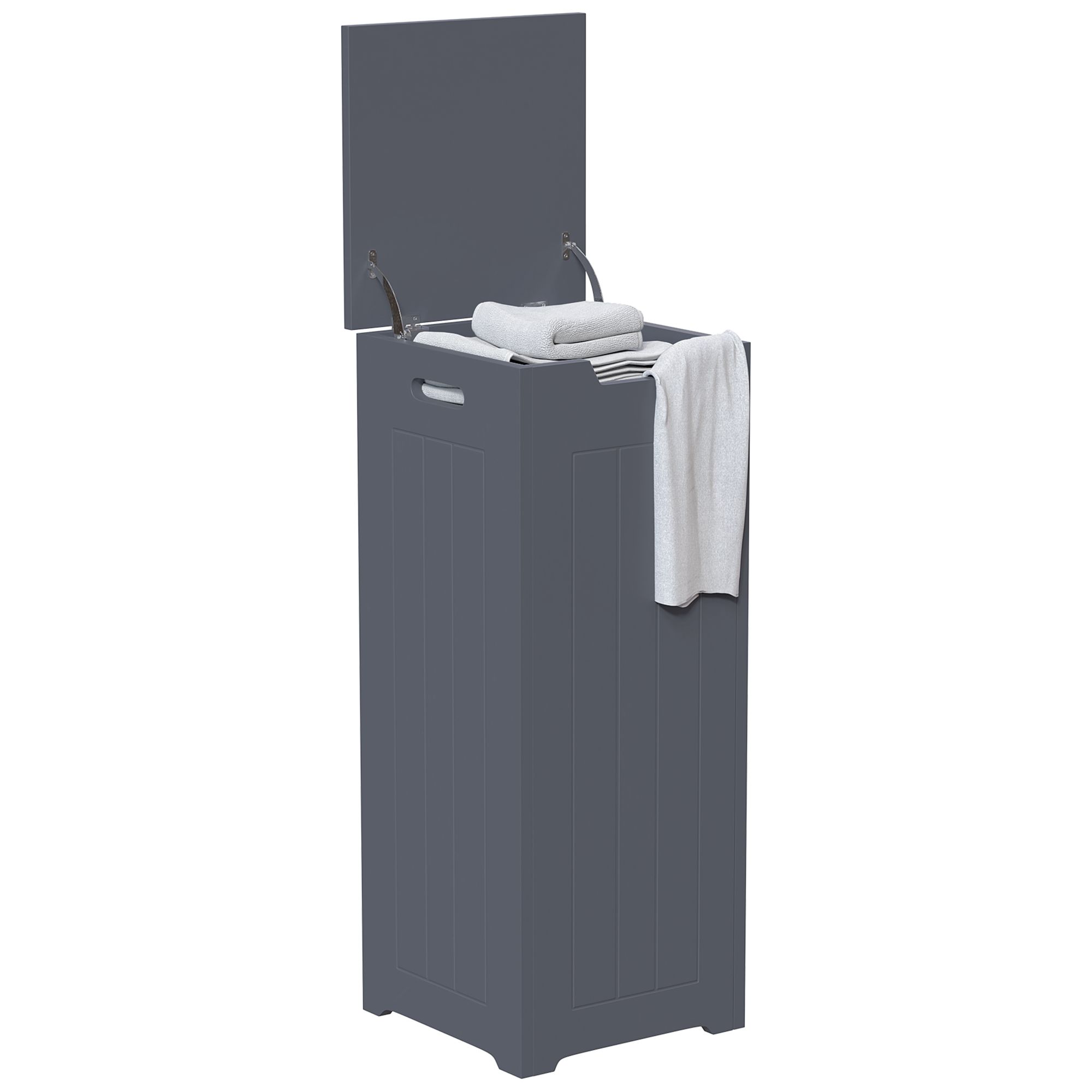 Hayle Matt Grey Wooden Small Laundry hamper