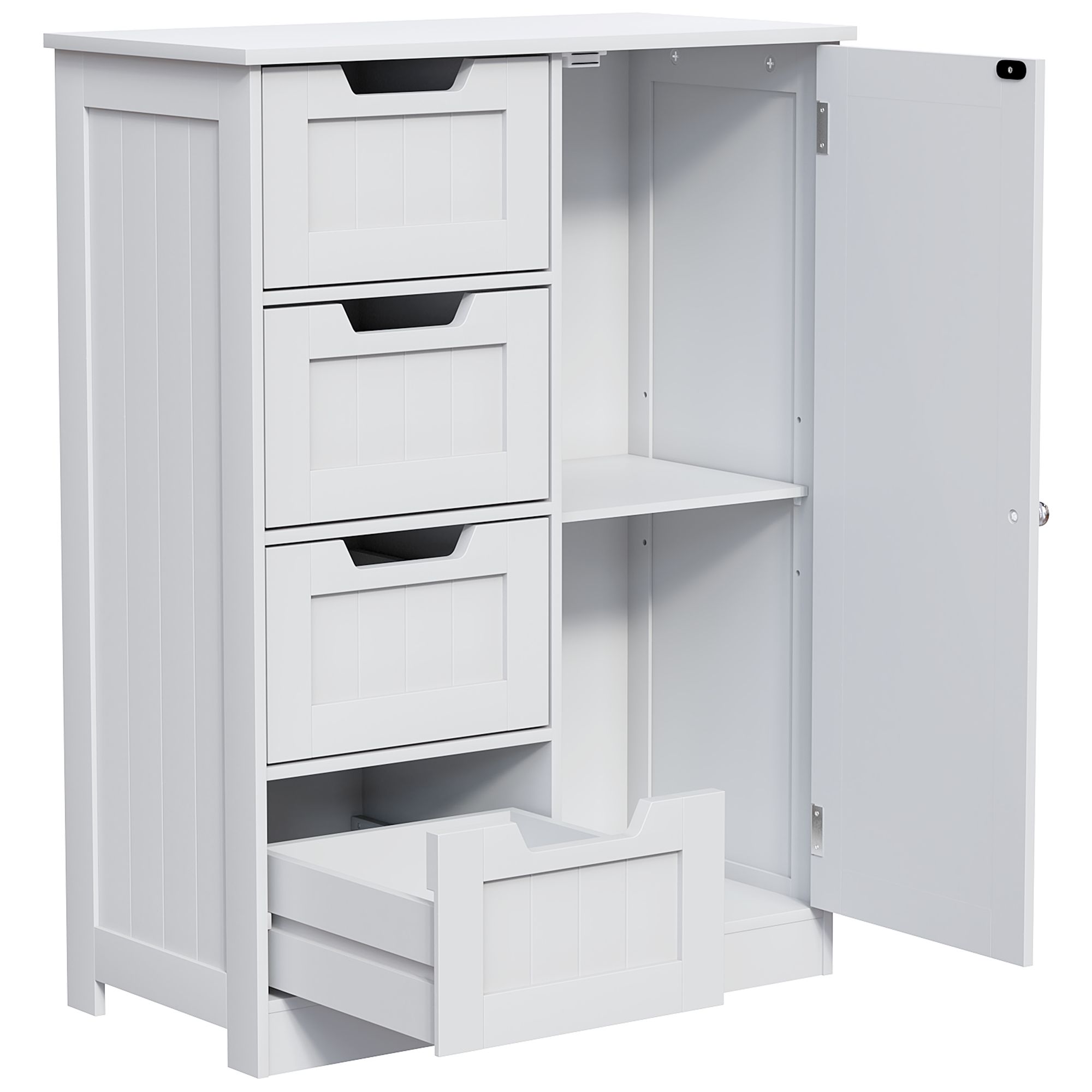 Hayle Matt White Freestanding Single Bathroom Drawer cabinet (H)81cm (W)60cm