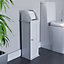 Hayle Matt White Freestanding Toilet roll holder & cupboard (H)680mm (W)205mm