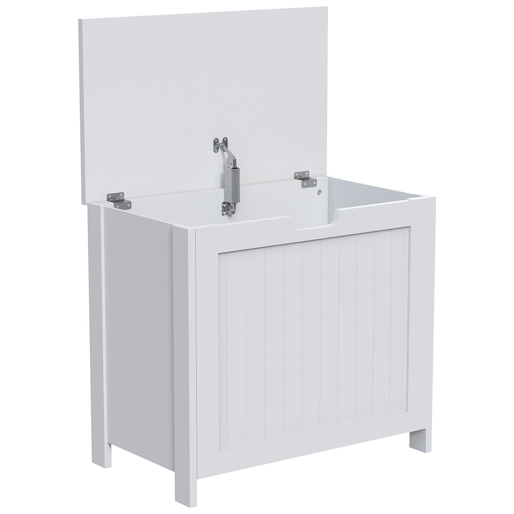 Hayle Matt White Wooden Large Laundry hamper