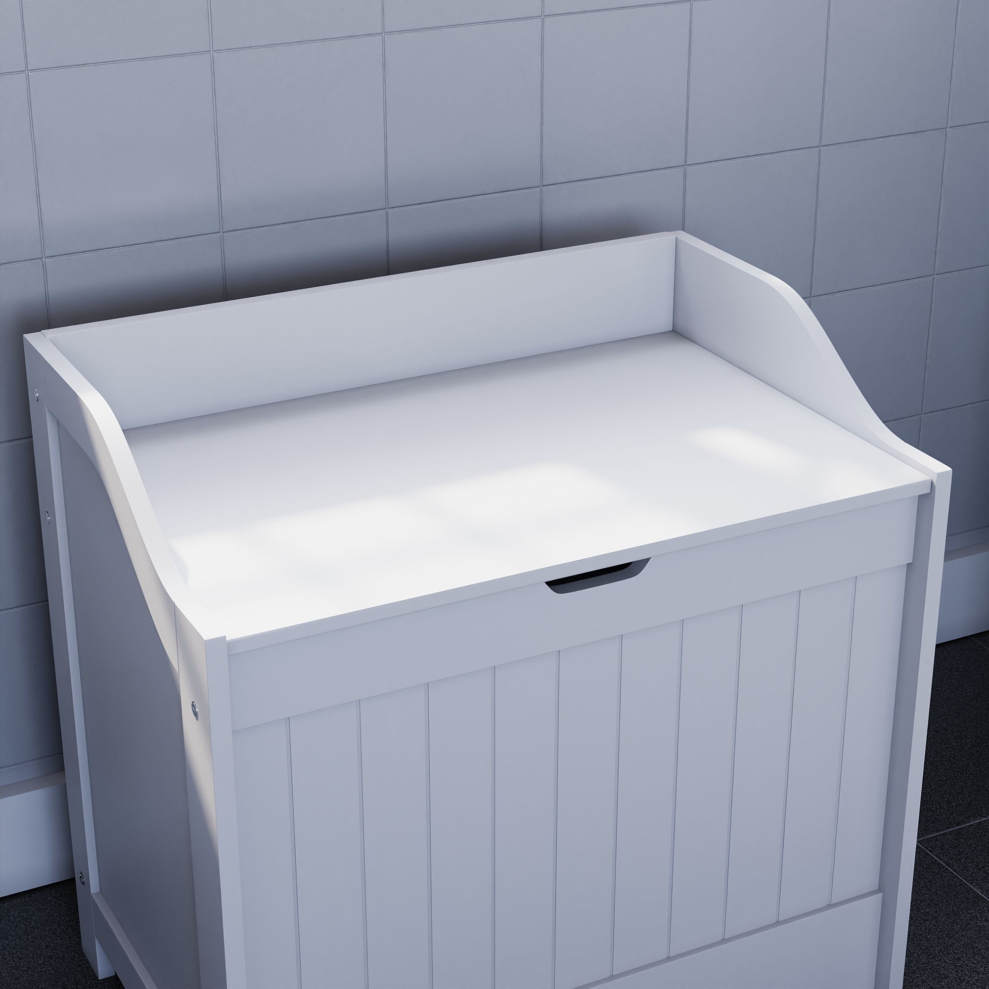 Hayle Matt White Wooden Laundry chest