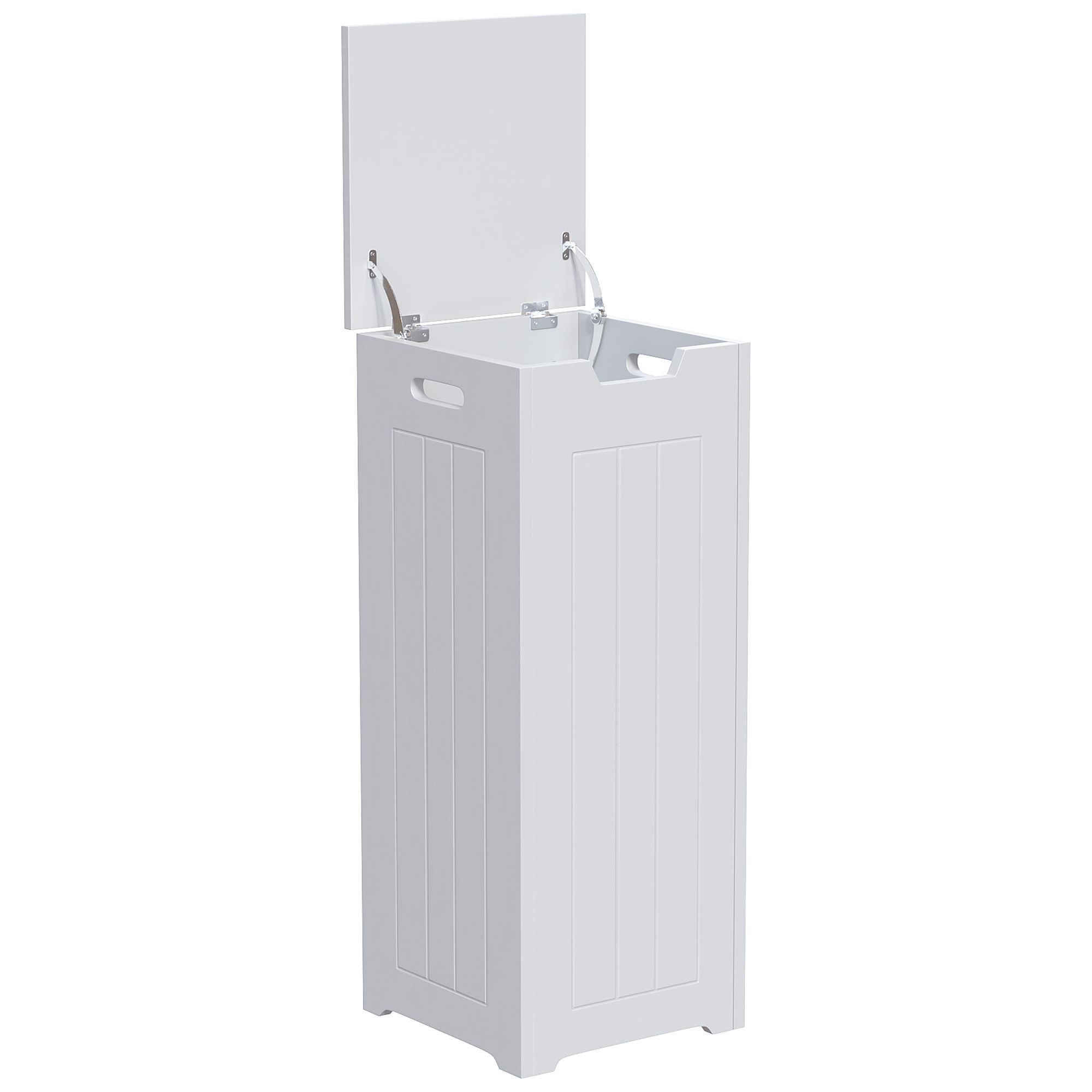 Hayle Matt White Wooden Small Laundry hamper